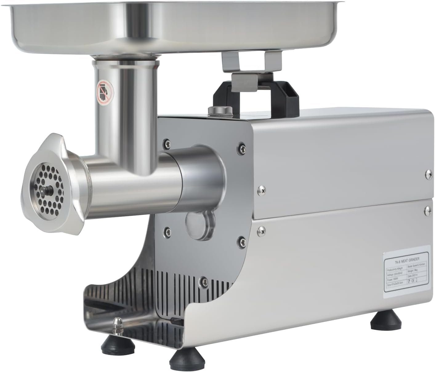 OKF Meat Grinder #8, 304 Stainless Steel Electric Meat Grinder, 2800W Max Commercial Meat Grinder, Meat Grinders for Home Use with 2 Blades, 3 Plates, 3 Stuffing Tubes