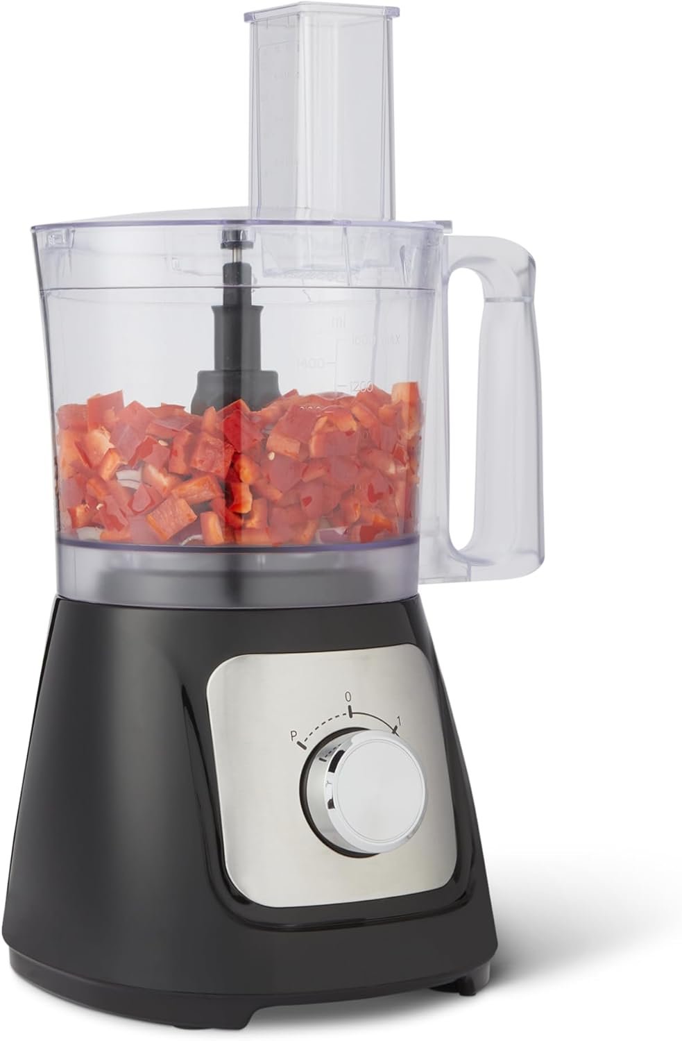 Amazon Basics Food Processor and Vegetable Chopper with 10 Cup Bowl, 2-Speed, 500 Watt Motor, Pulse Function, Dishwasher Safe Parts, Black