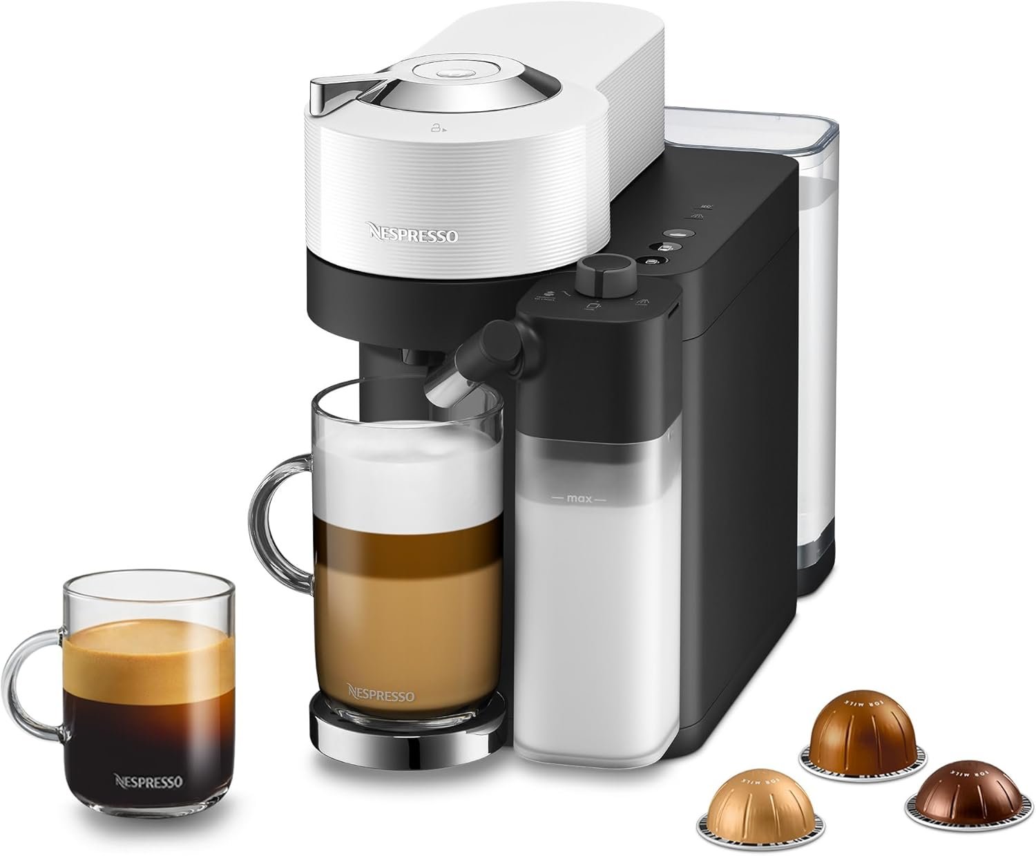 Nespresso Vertuo Lattissima Coffee & Espresso Maker by De’Longhi, Matte White and Glossy