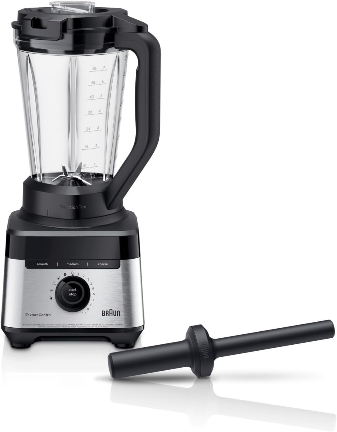 Braun TriForce Power Blender – Powerful 1200 Watt Countertop Blender with 10 Manual Speeds, 3 Texture & 3 Food Settings, Stainless Steel Blades for Effortless Emulsifying, for Smoothies, Purees & More