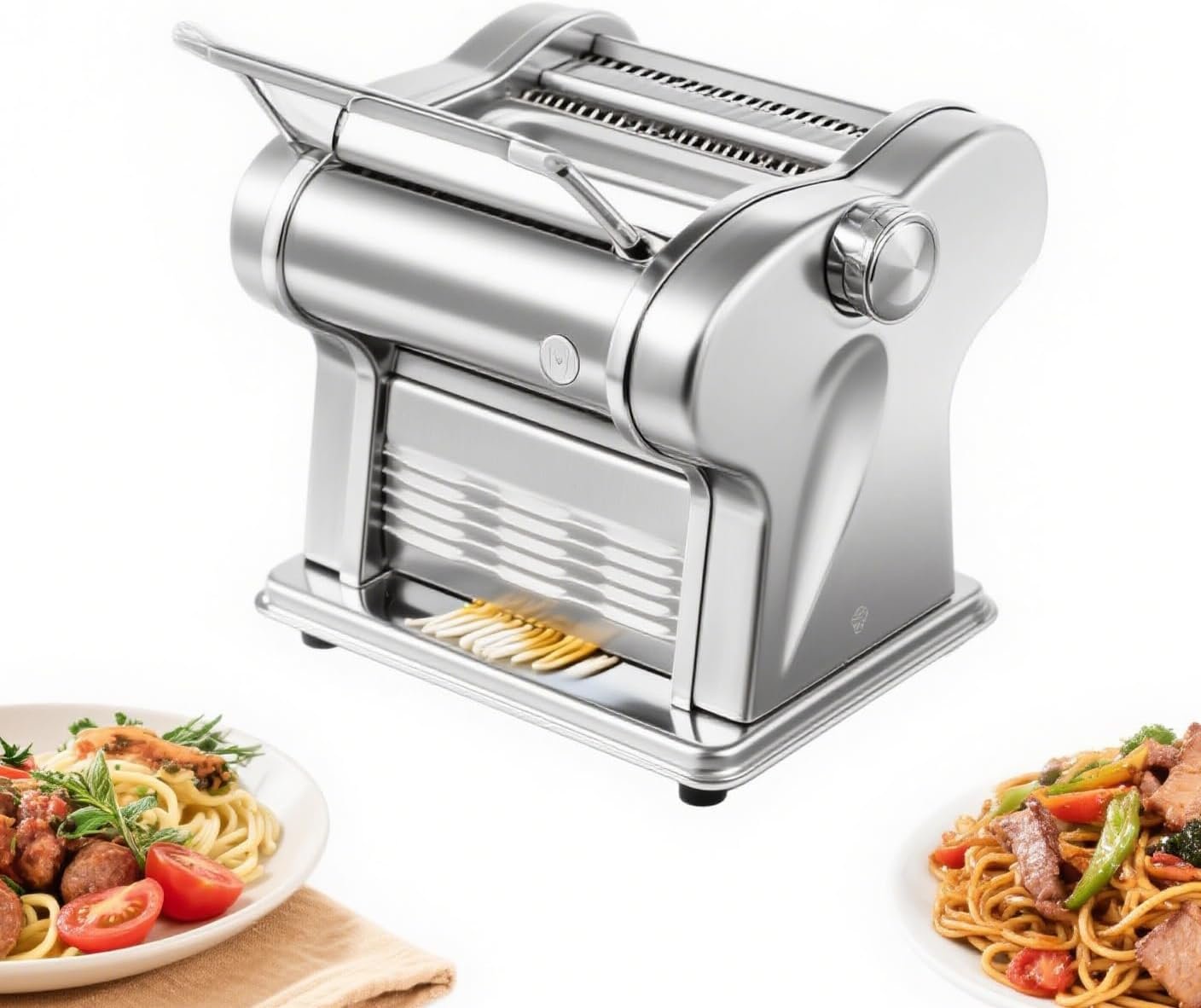 Commercial Electric Dough Roller,6-Speed Adjustable Thickness Pasta Making Machine,Electric Noodle&Dumpling Maker For Home/Commercial Use,Sheeter Noodle Pasta Maker Machine Stainless
