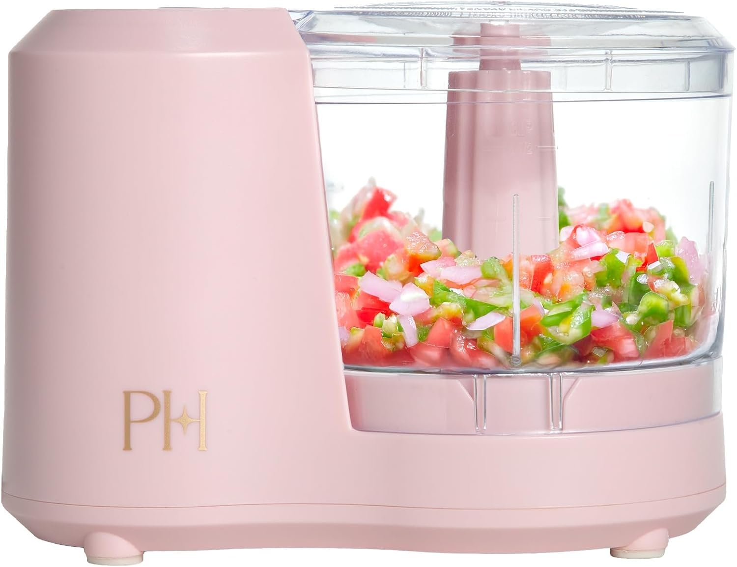 Paris Hilton 1.5-Cup Food Chopper, Stainless Steel Blade With One-Touch Pulse Control, Compact Mini Electric Chopper For Vegetables, Herbs, Nuts & Dressings, Pink