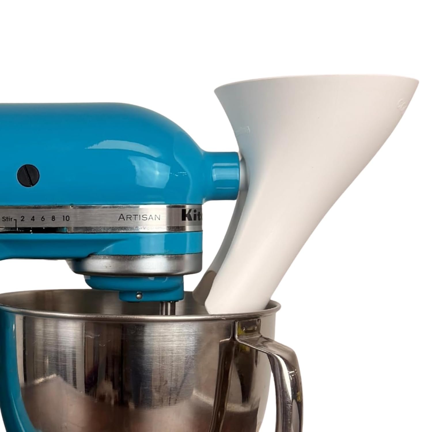 Countess Flour Funnel™ – Stand Mixer Attachment by The Cookie Countess (White)
