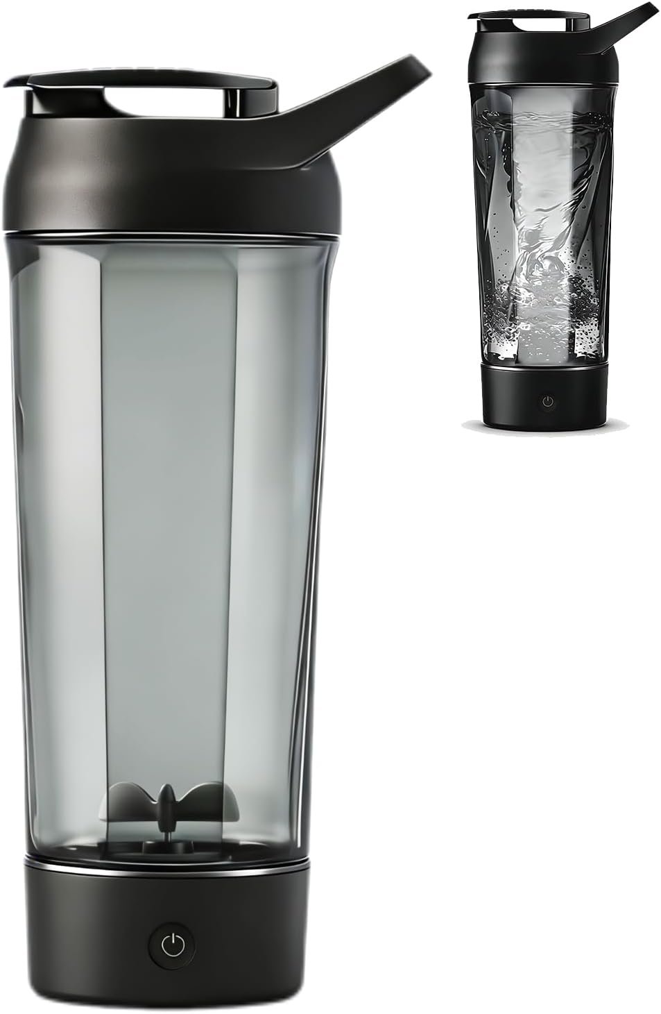 Whirlpower Electric Shaker Bottle Rechargeable XL Capacity Mixer Cup 34oz | 7500RPM powerful mix. USB-C, large size, leak proof, easy clean, portable, car-holder fit. BPA-free. For protein, gym, travel
