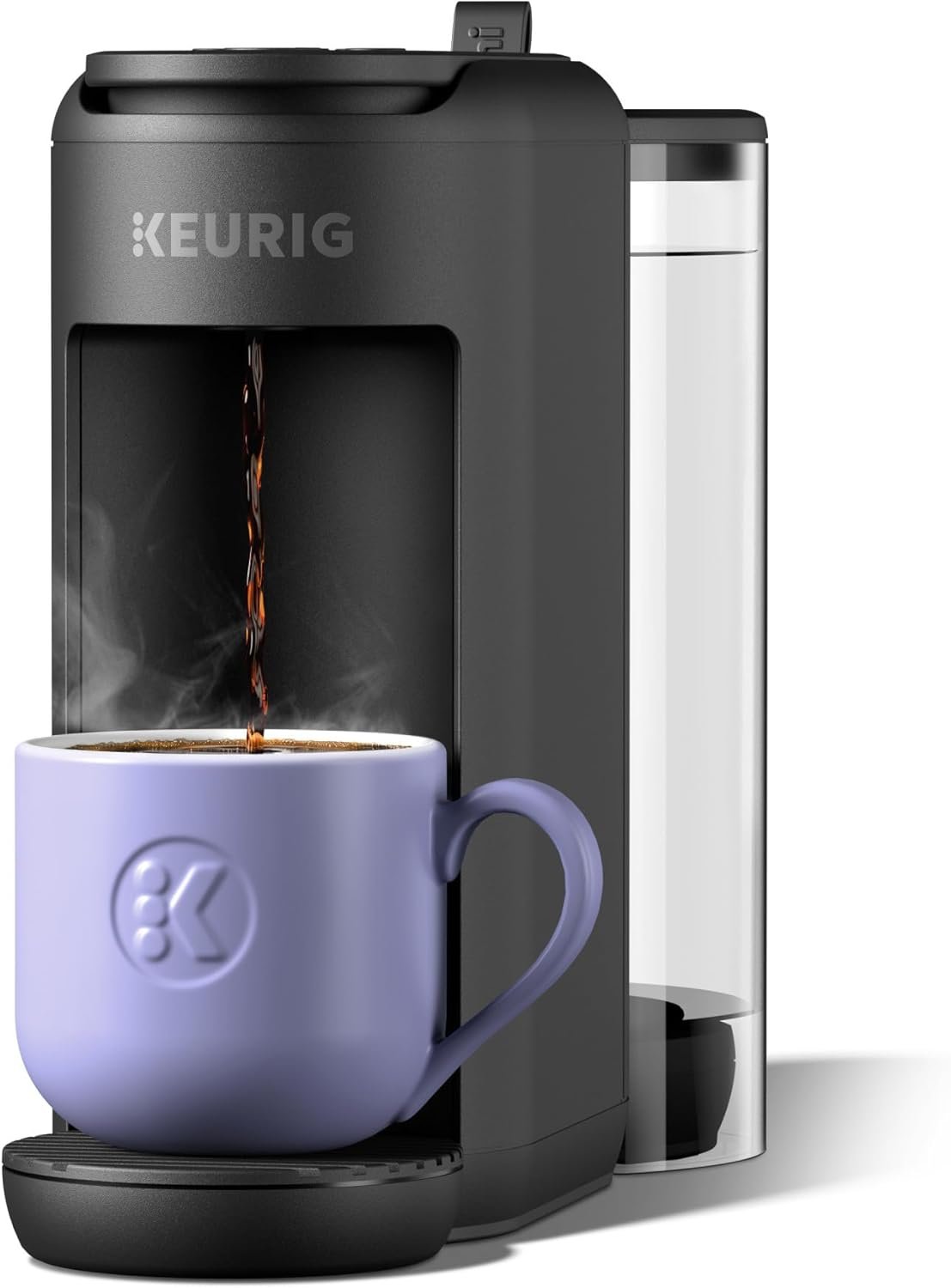 Keurig K-Mini Mate Plus Single-Serve K-Cup Pod Coffee Maker, Compact, 3 Cup Sizes, Brew Over Ice and Strong Button Features, 50 oz Removable Reservoir, Matte Black