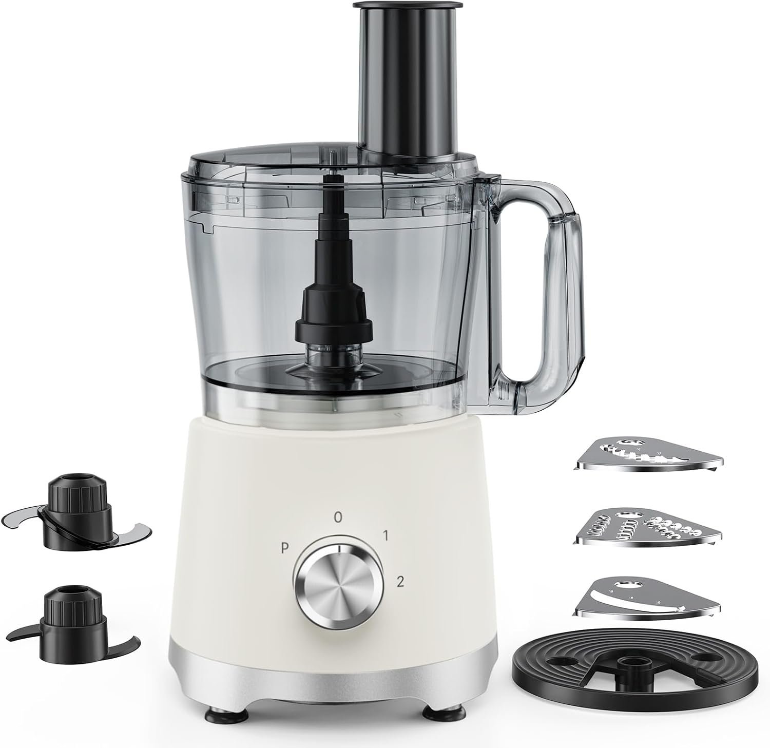 NEWBULIG 10.5 Cups Food Processor, Versatile Food processors with 5 Blades, 600W Powerful Meat Grinder for Slicing, Shredding, Chopping, Kneading, Dishwasher Safe, for Meat, Vegetables, Fruit, Dough