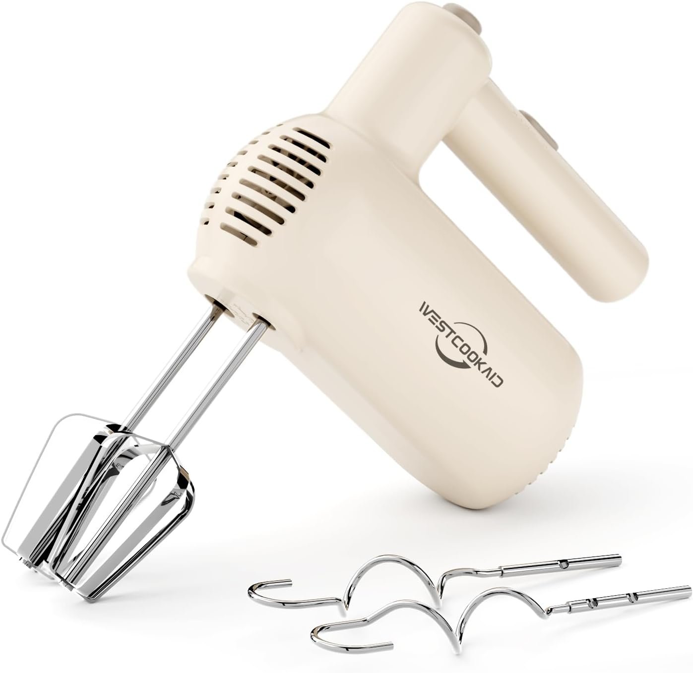 Hand Mixer Electric Handheld, 5-Speed Electric Hand Mixer With Stainless Steel Beaters, Dough Hooks, Lightweight Hand Mixer, Westcookaid Turbo Ultra Power+ Eject Button For Cakes Eggs