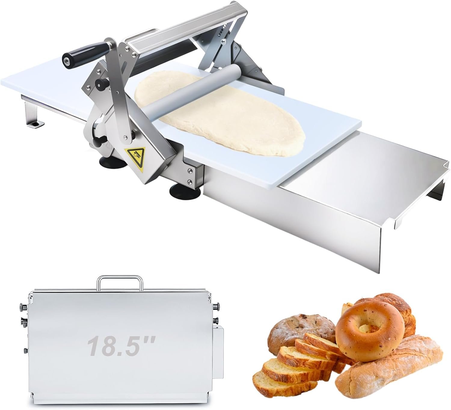 Folding Dough Sheeter Machine, Manual Stainless Steel Dough Roller Machine, 40.5″X22.8″ New Pastry Roller for Commercial Home Bakery, Puff Pastry & Pizza