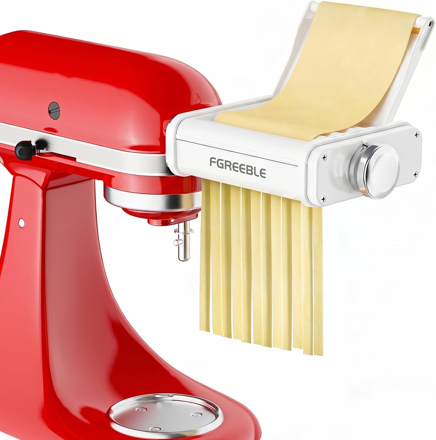 Pasta Attachment for KitchenAid Stand Mixer, 3 in 1 Pasta Maker with Detachable Guide Plate, Includes Pasta Roller, Spaghetti Cutter and Fettuccine Cutter