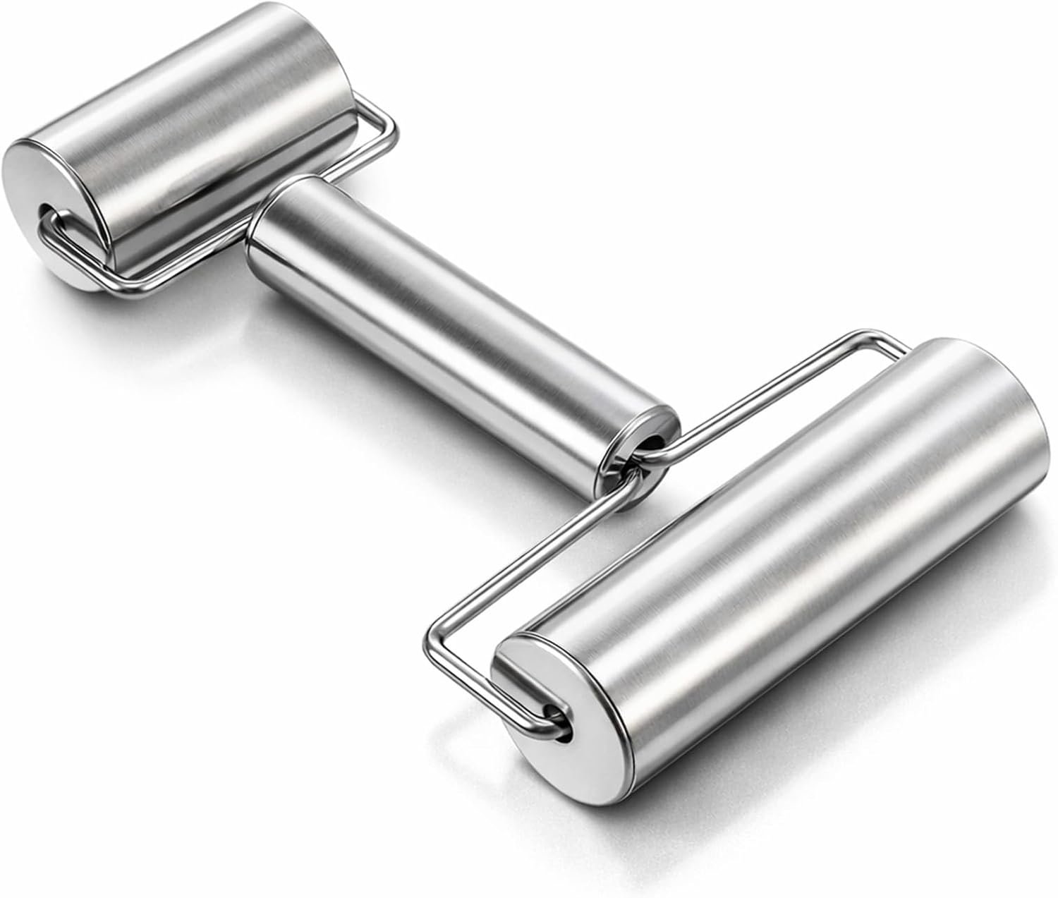 Pizza Roller Stainless Steel Small Rolling Pin Smooth Non Stick Dough Baker Roller Set Metal Kitchen Utensils for Home Kitchen Baking Dough Pie Pastries Pasta Cookies