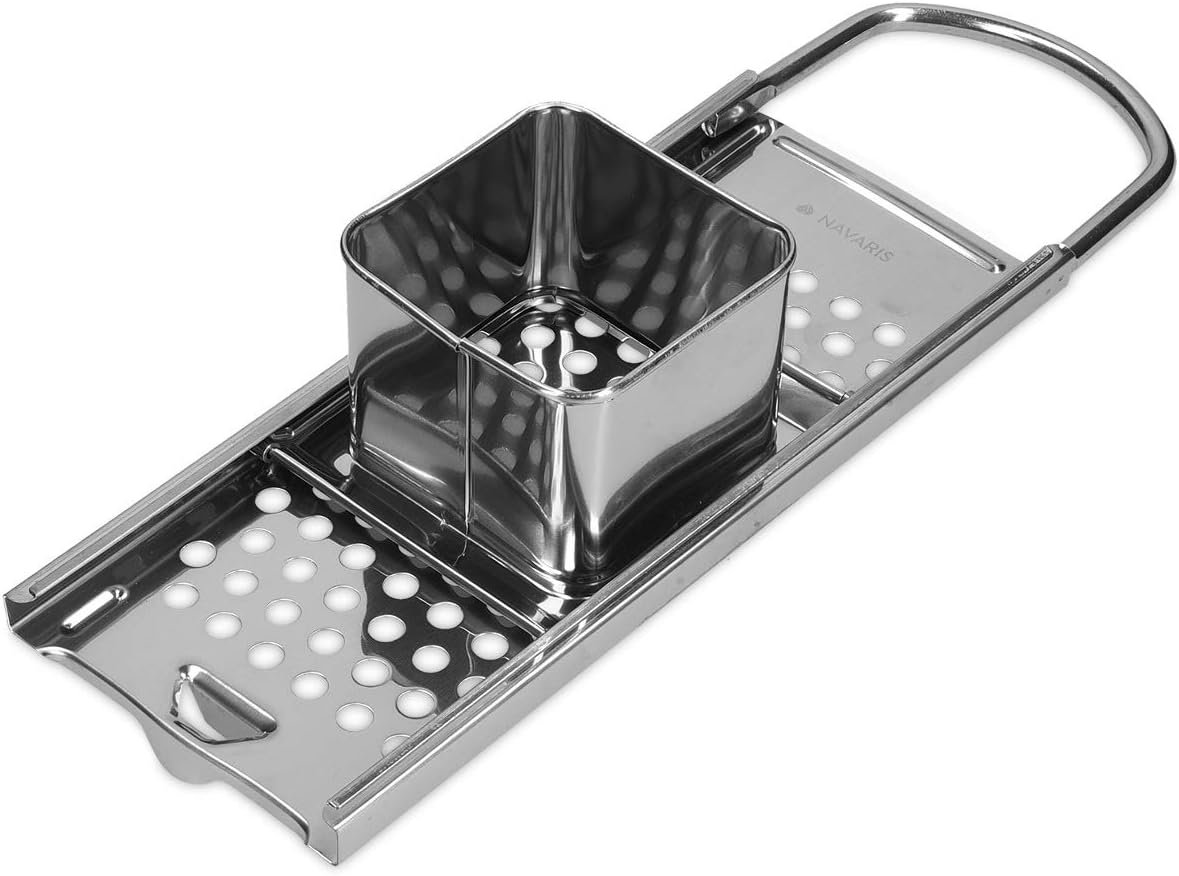 Navaris Stainless Steel Spaetzle Pasta Maker – German Noodle and Dumpling Press for Homemade Dumplings