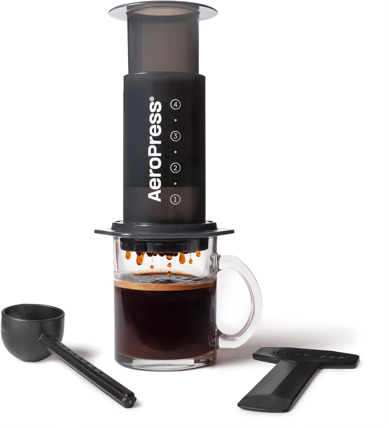 AeroPress Original Coffee Press – All-in-One French Press, Pour-Over & Espresso Style Manual Brewer, 2 Min Brew for Less Bitterness, More Flavor, Small Portable Coffee Maker, Travel & Camping