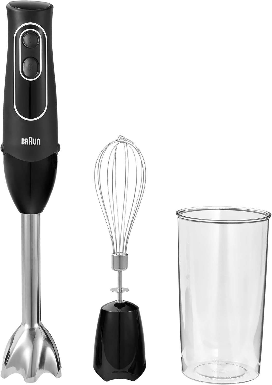 Braun MultiQuick 5 Immersion Hand Blender with Dual Speed + Turbo and Patented Technology, 350W – Includes Beaker and Whisk, Black, MQ505