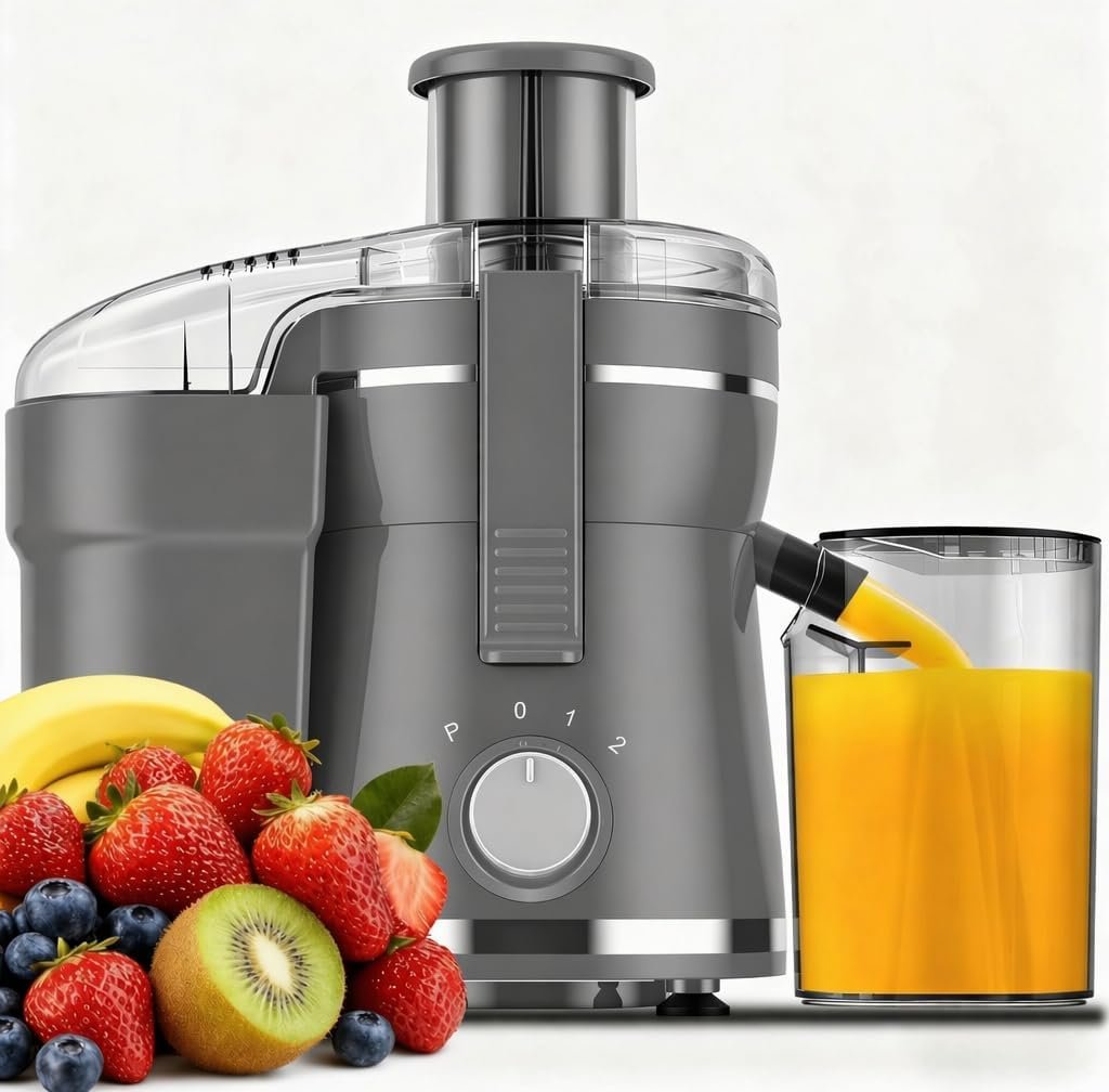 Juicer Machine, 500W Centrifugal Juicer Extractor with 3 Speed & Wide Mouth 3” Feed Chute for Fruit Vegetable