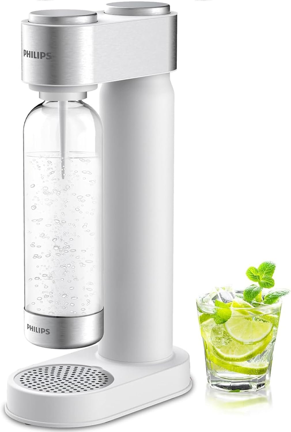 Philips Sparkling Water Maker, Soda Streaming Machine with Quick Twist Bottle, 1L BPA free PET Carbonating Bottle, Soda Maker Compatible with 60L CO2 Carbonator (NOT Included), ADD4902BKOQ/37