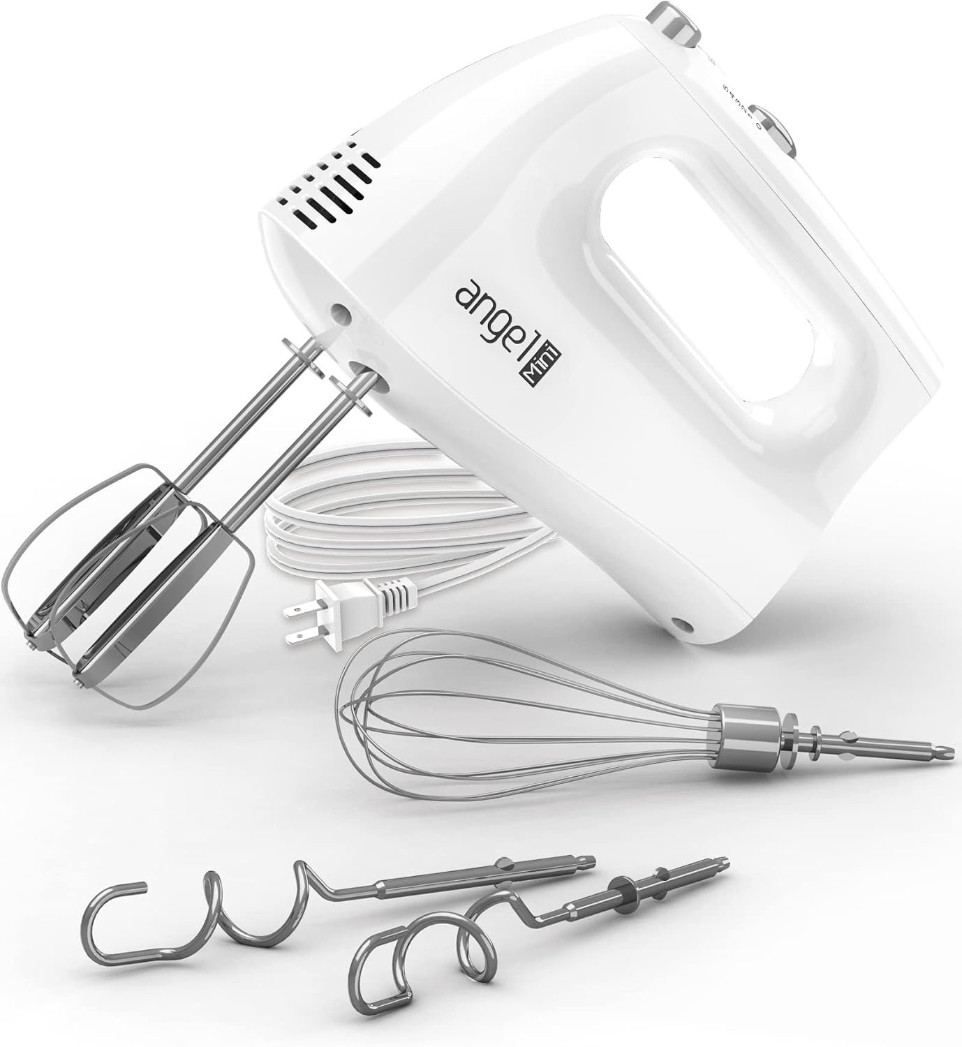 Hand Mixer, 400W Portable Kitchen Handheld Mixer with Eject Button, 5 Speed & 5 Stainless Steel Accessories, Egg Beaters and Whisk for Easy Whipping Cake, Cream, Batters, Cookies