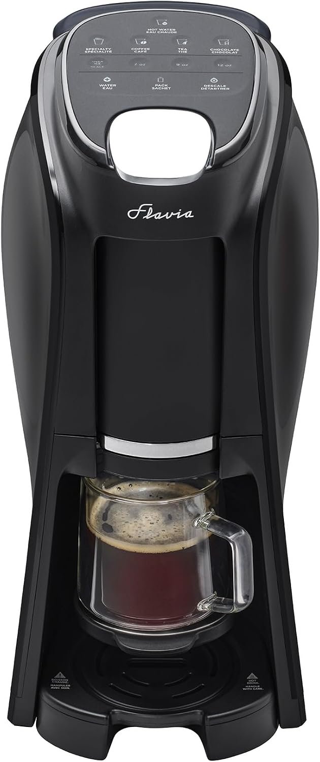 Flavia Aroma Brewer – Coffee Machine, Makes Coffee, Lattes, Tea, and other Hot or Iced Beverages with Single-Serve Freshpacks, Multiple Brew Sizes, Black, Works ONLY with Flavia Freshpacks