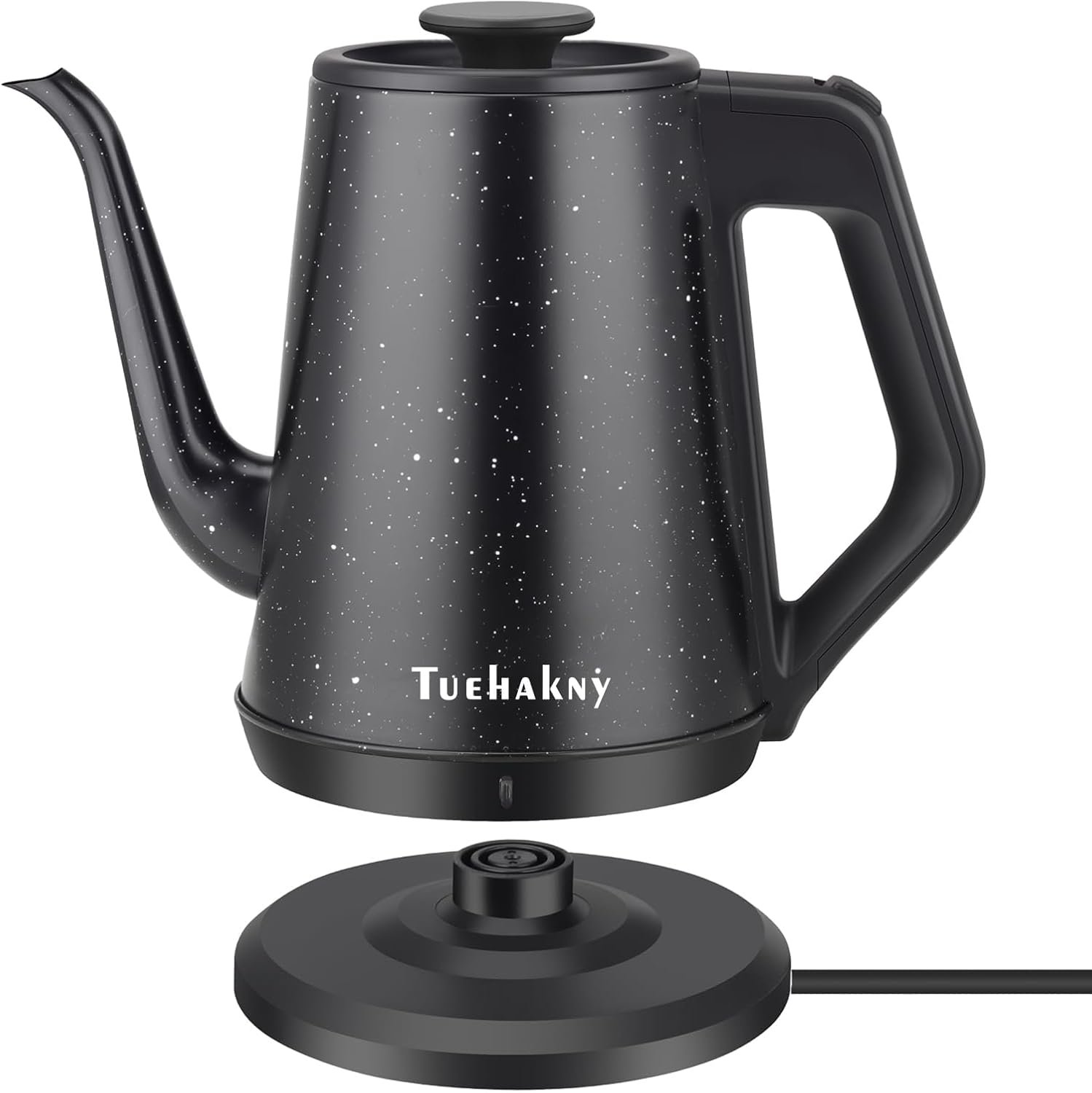 Gooseneck Electric Kettle, 1L Pour Over Coffee Kettle, 1000W Fast Boil Stainless Steel Water Boiler, for Tea Coffee, Office Dorm Kitchen, Auto Shut-Off, Black Star Design, BPA-Free