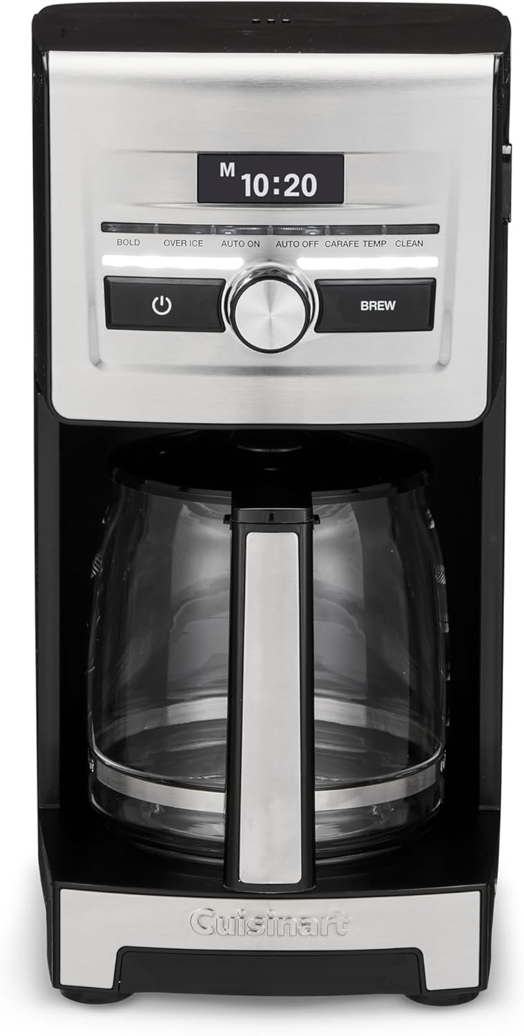 Cuisinart Personal Brew™ 12-Cup Coffee Maker, Automatic Coffee Machine, Programmable Coffee Maker for Home Brewing Convenience with Adjustable Brew Strength, Stainless Steel/Black, DCC-12