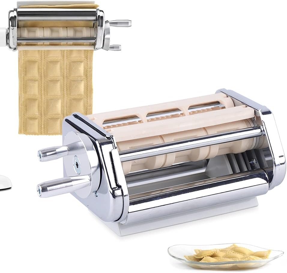 Pasta Maker Ravioli Machine Maker Stainless Steel Square Ravioli Maker with Filling Scoop Rapid Forming Dumpling Machine Mold