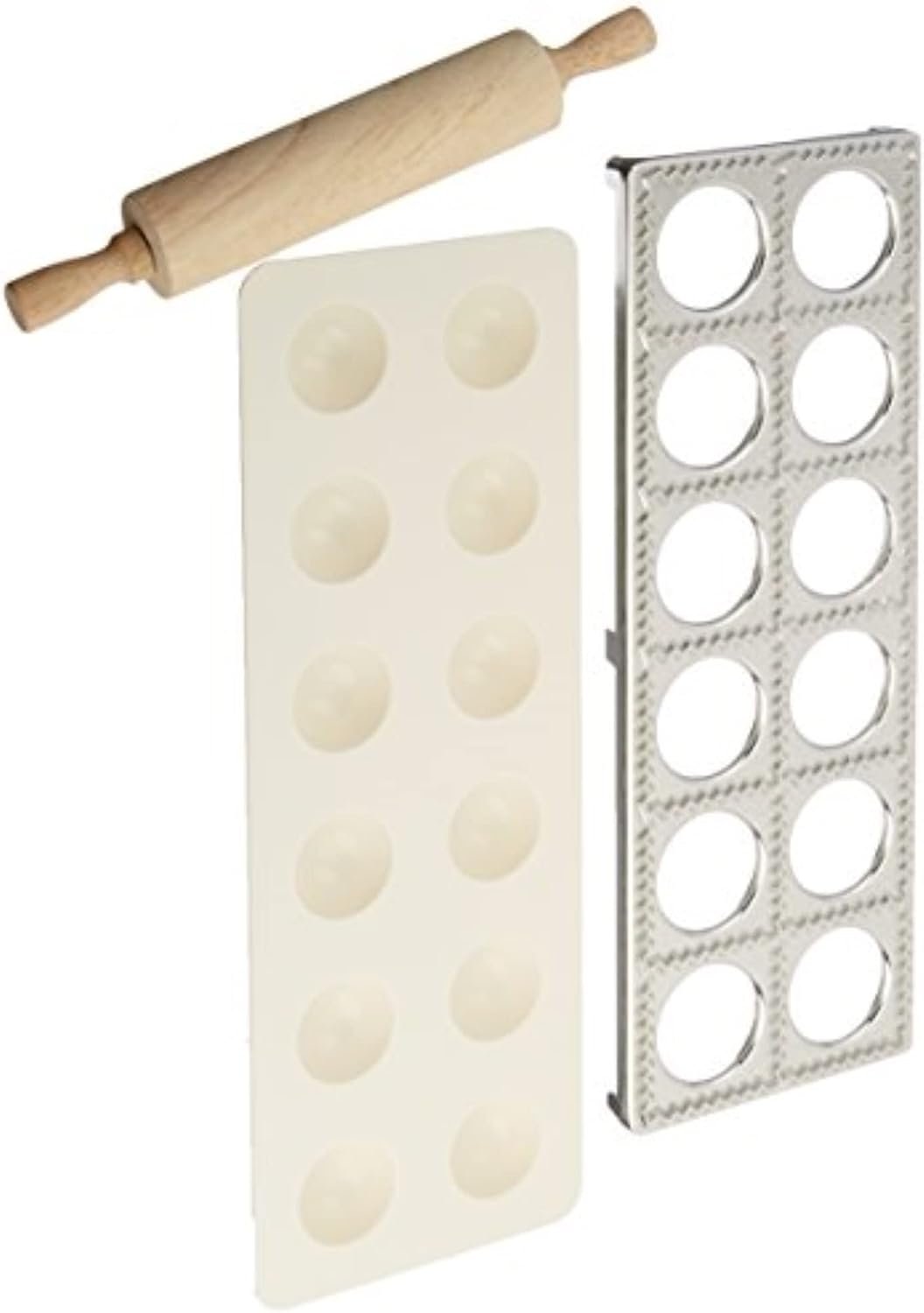 Norpro 3 Piece Ravioli Maker and Press Set with Rolling Pin