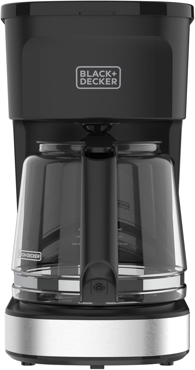 BLACK+DECKER CAFÉCRAFT 12-Cup Coffee Maker, One-Switch Drip Coffeemaker with Vortex Showerhead Technology, Sneak-A-Cup, Keep Warm Function, Stainless Steel