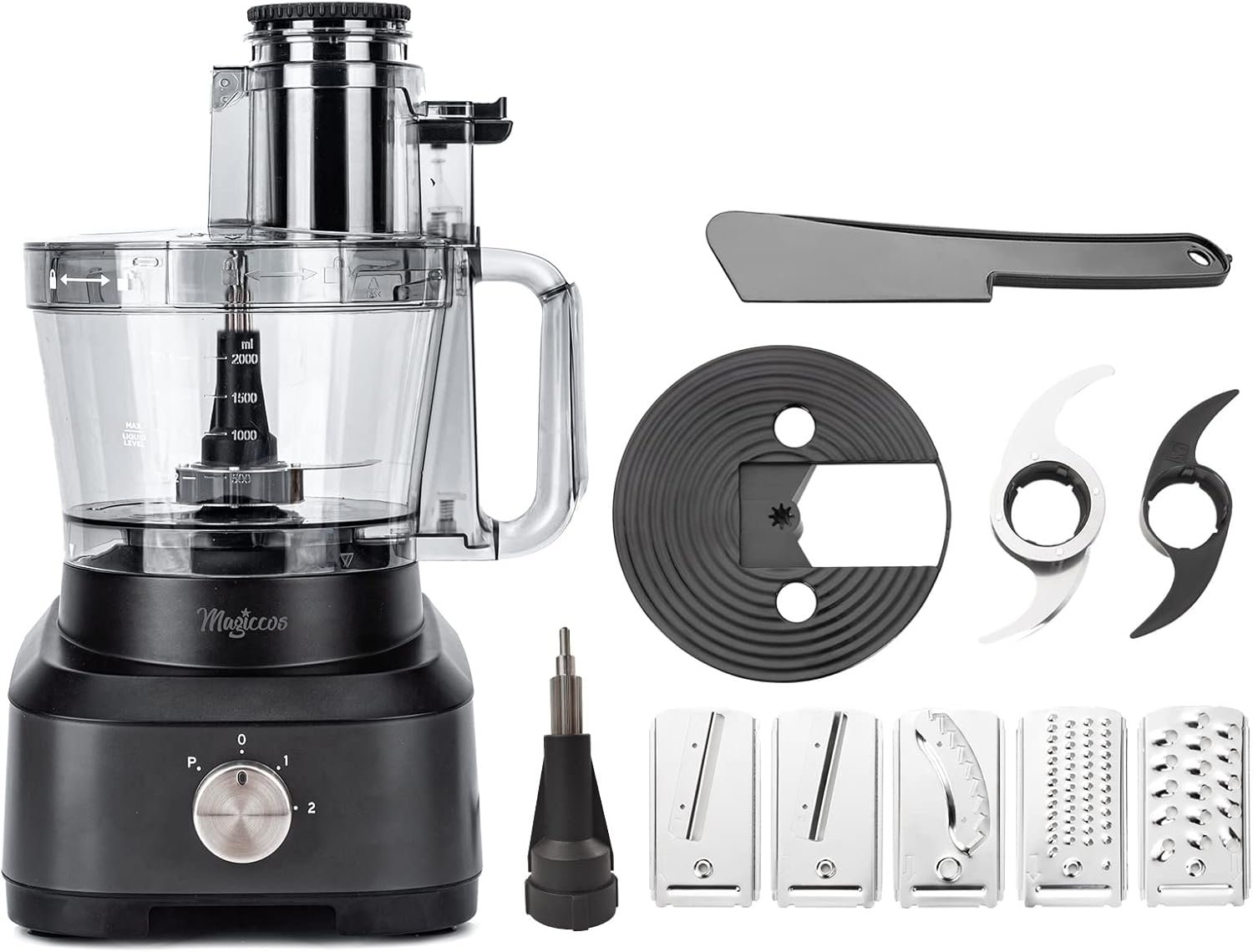 14 Cup Food Processor – XL Bowl Food Processor with Large Feed Chute, French Fry Cutter, Chop Vegetables, Slice Potatoes, Shred Cheese, Mix Dough for Family Meal Prep