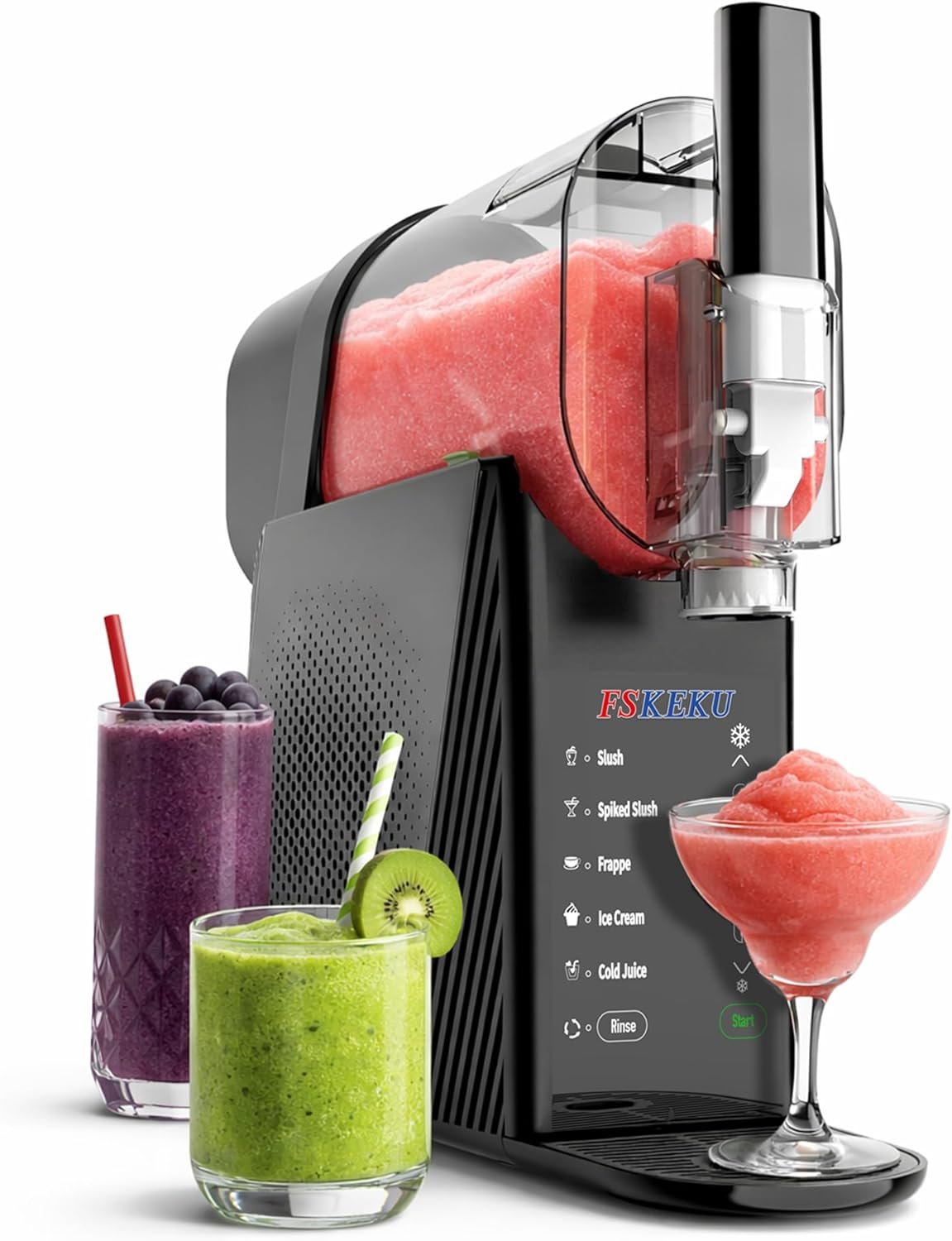 85oz Slushy Maker Machine for Home, Slushie Machines No Ice Needed Countertop with 5 Presets, Auto-Clean, Frozen Margaritas, Cocktails, Frappés, Smoothies, Milkshakes Summer Parties Gifts