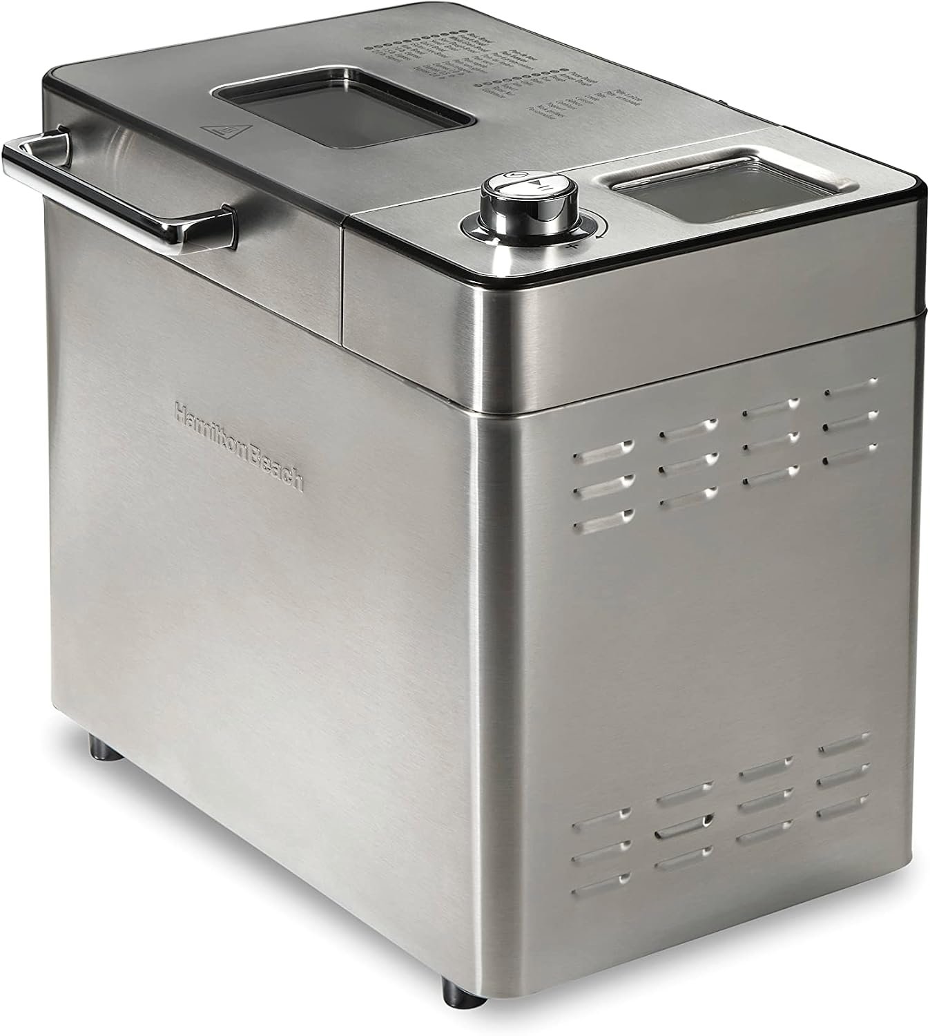 Hamilton Beach 29890 Premium Dough & Bread Maker Machine with Auto Fruit and Nut Dispenser, 2 lb. Loaf Capacity, 21 Programmable Settings Includes Gluten Free+Keto, Stainless Steel