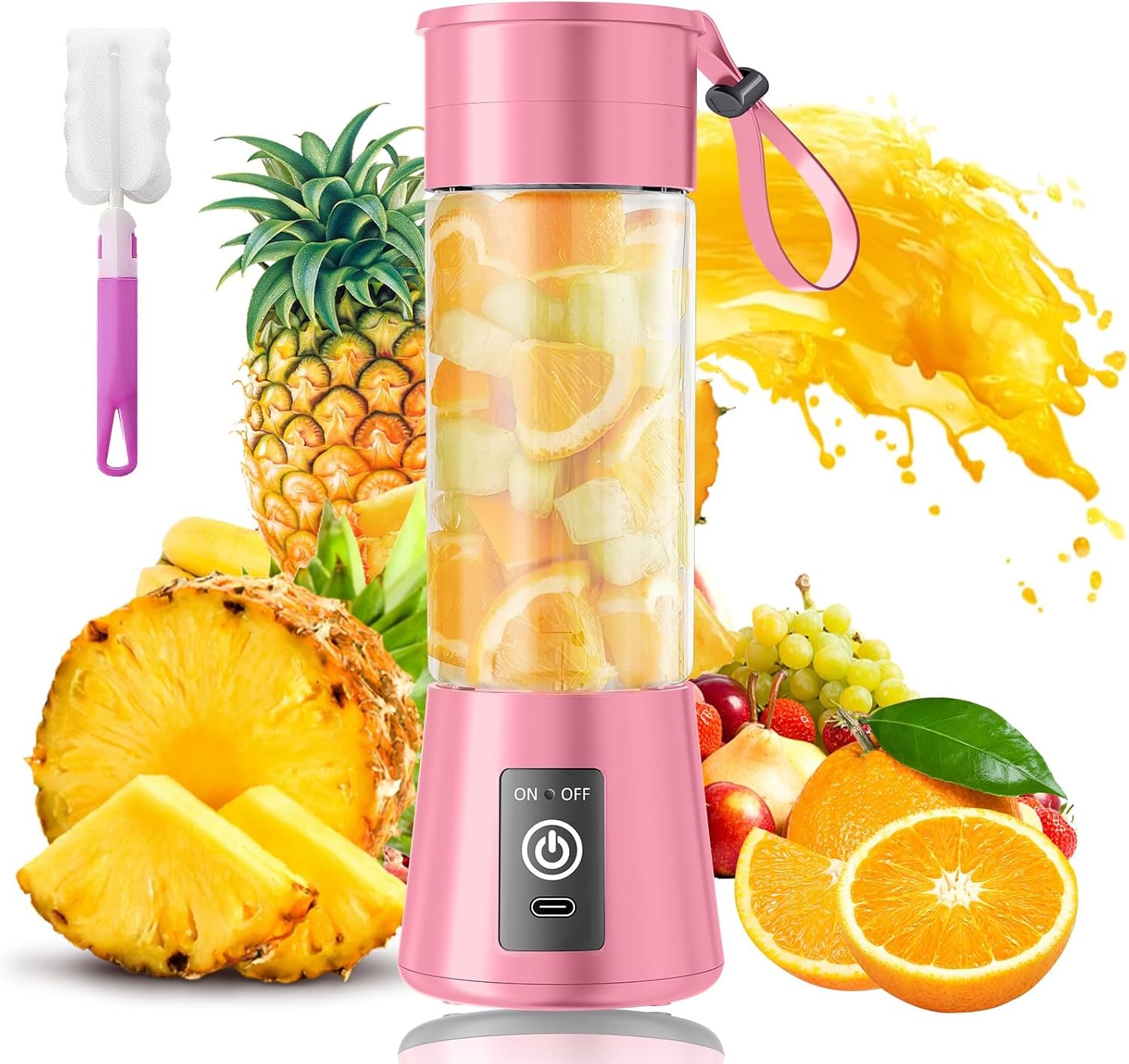 Portable Personal Size Mini Blender – 2026 Upgraded Cordless Blender for Smoothies & Shakes, 380Ml Traveling BAP Free Cup for Sports/Home, 20000Rpm/Min Speed