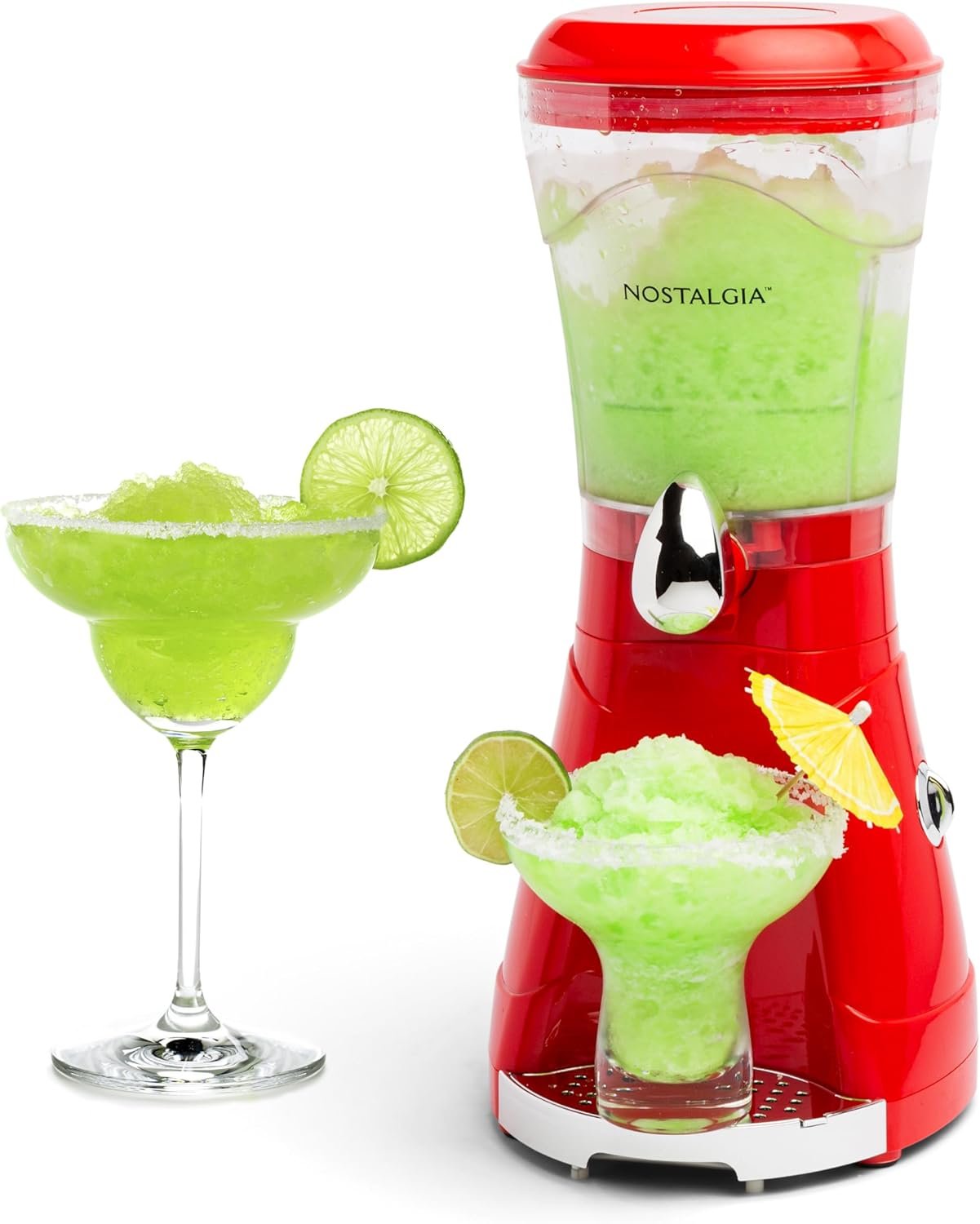 Nostalgia Margarita Machine – Blender for Smoothies, Margaritas, Daiquiris, and Slushies – Red – 64-Ounce