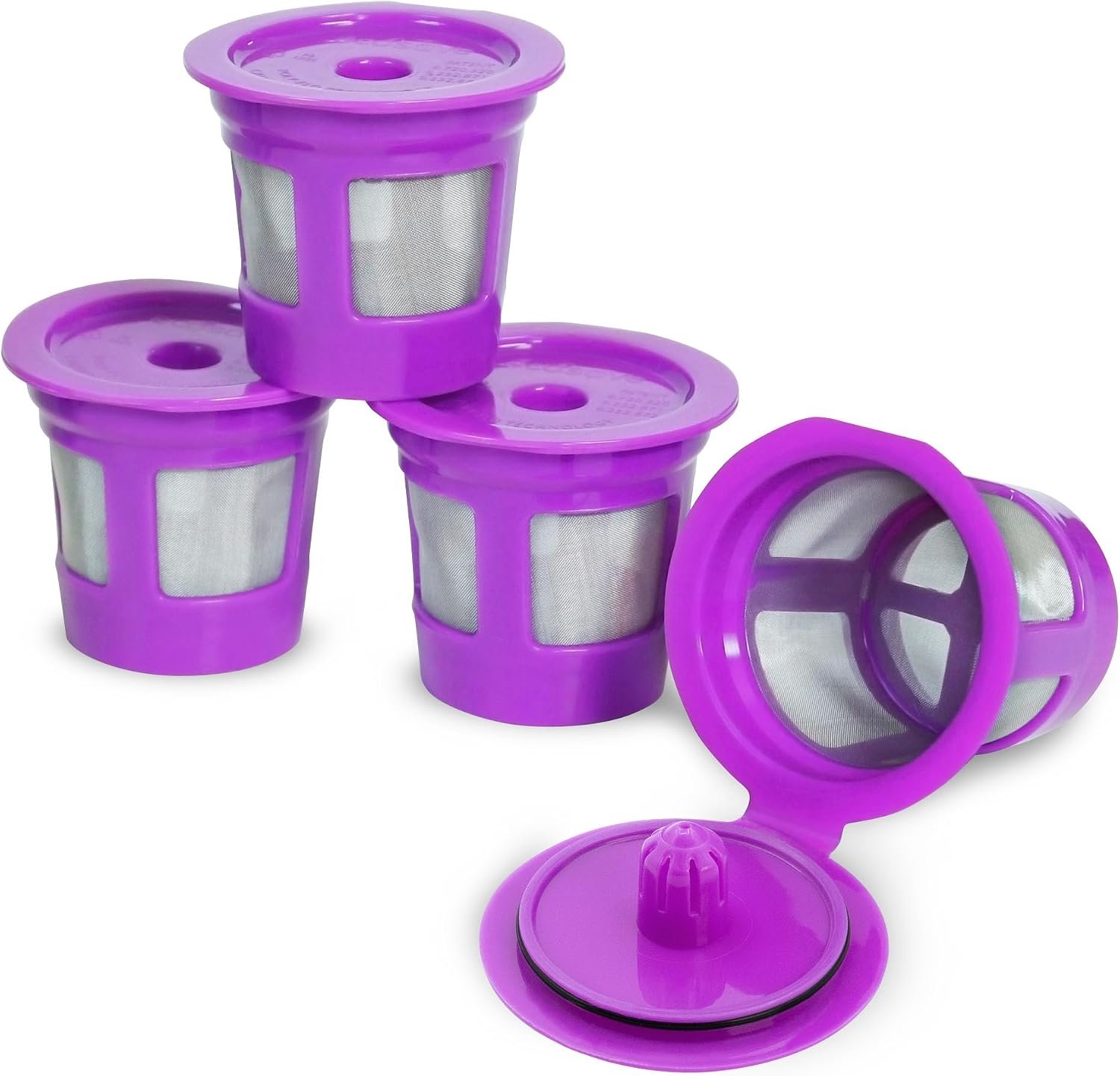 Perfect Pod 1-Stream Cafe Save Reusable K Cup Pod Coffee Filters – Refillable Coffee Pod Capsules with Built-In, Integrated Mesh Strainer for use with Keurig & Select Single Cup Coffee Makers, 4-Pack