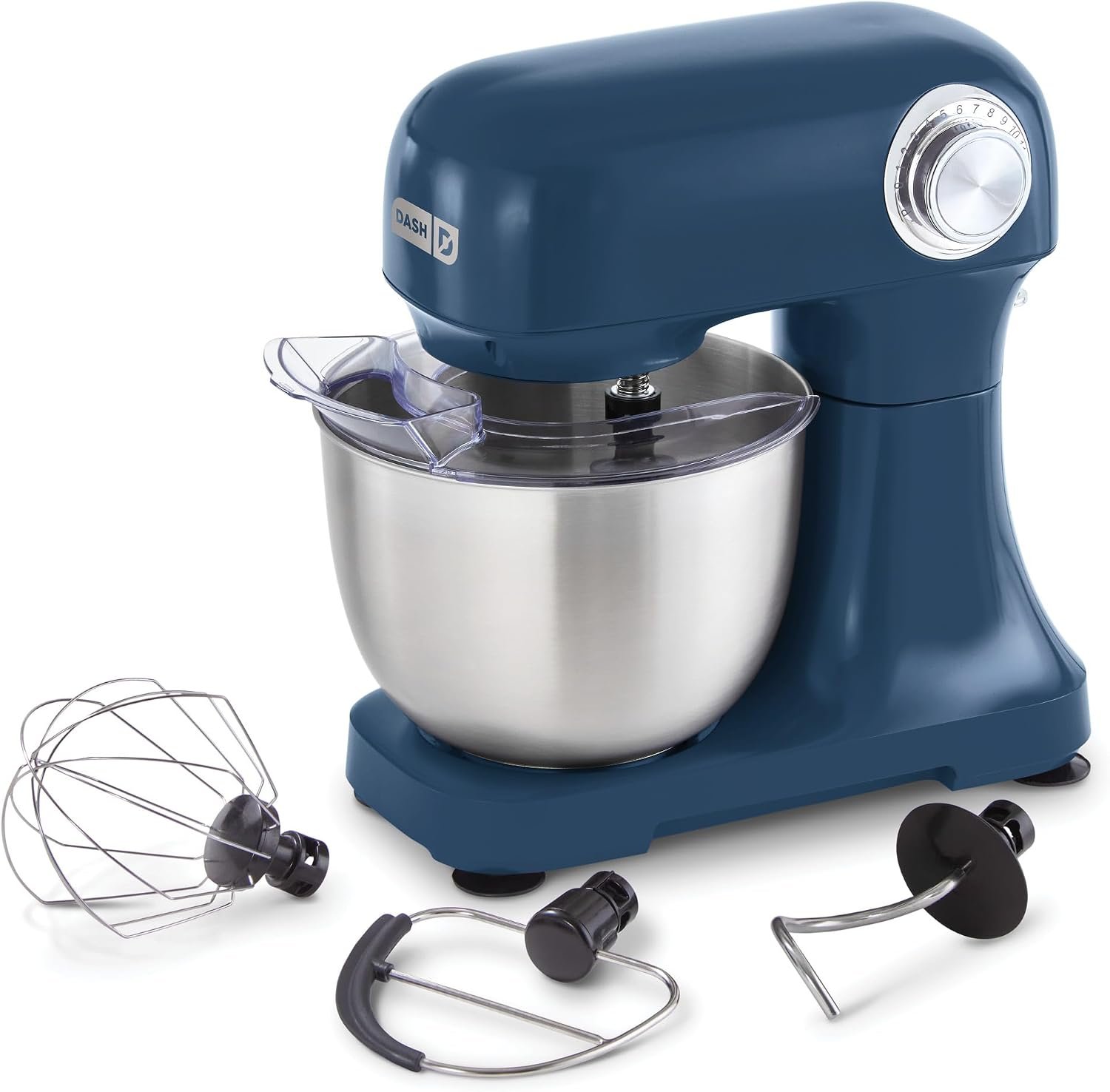 Dash Stand Mixer – Tilt-Head Electric Stand Mixer with Stainless Steel Bowl and Splash Guard For Baking – Navy, 3.5-Quart