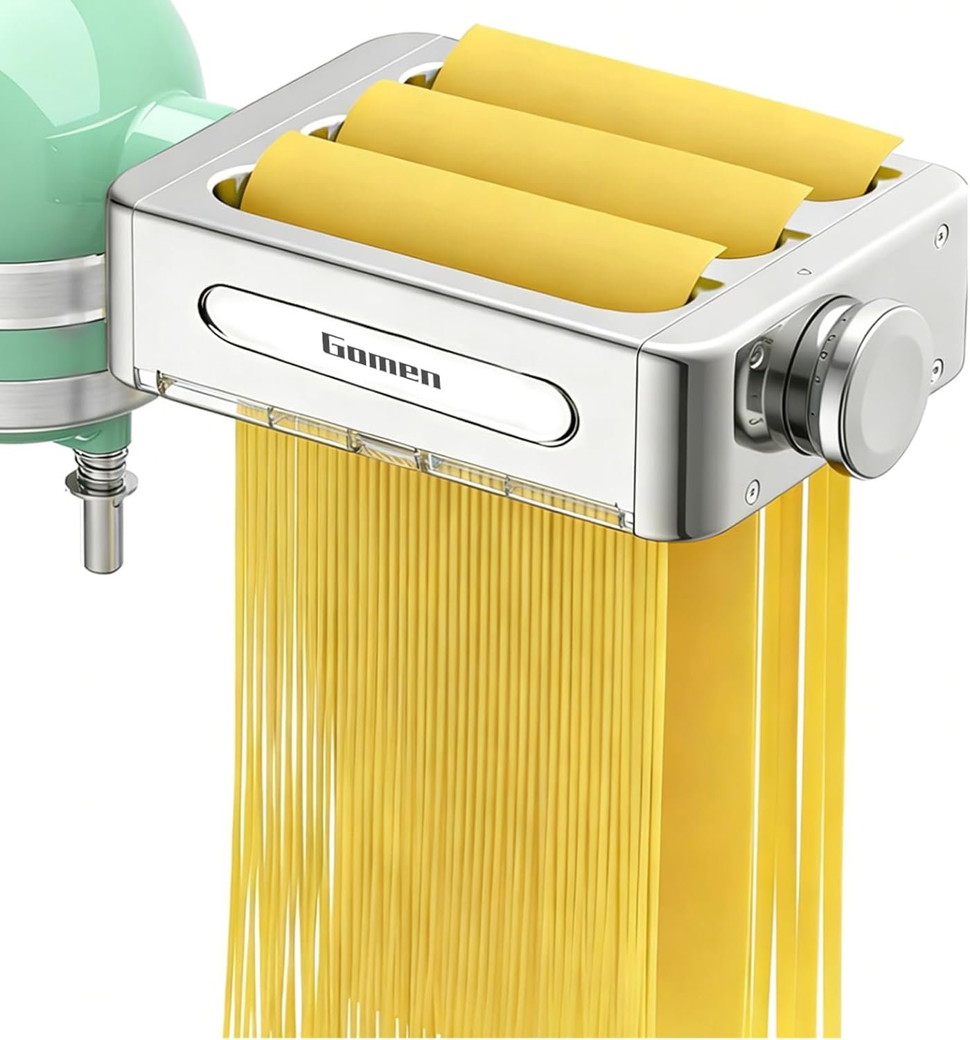 All Metal Pasta Maker Attachment for KitchenAid, 3 In 1 Pasta Attachment Set for Stand Mixer, Adjustable Pasta Sheet Roller, Spaghetti & Fettuccine Cutter Maker Accessories