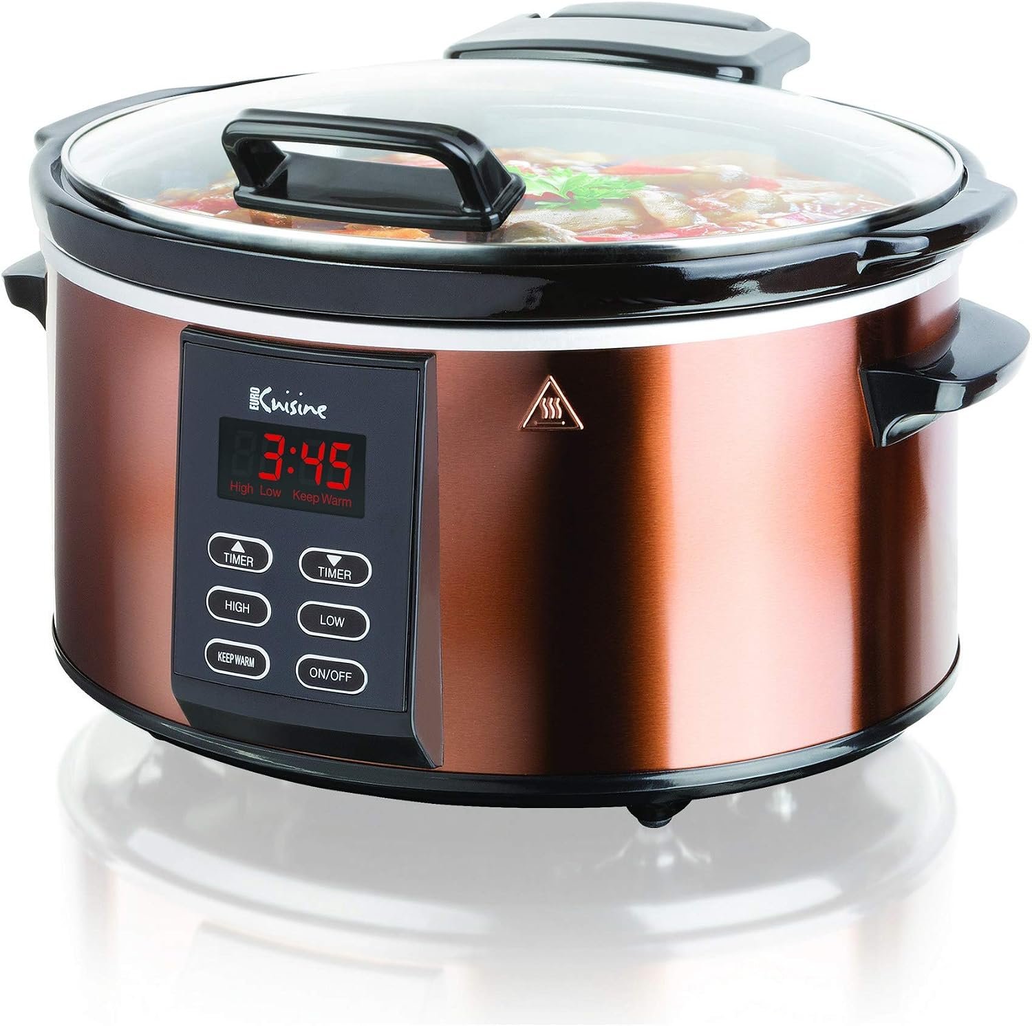 Euro Cuisine SCX6 Programmable Slow Cooker 6 Quart – Best Digital Slow Cooker for Large Family Meals, Smart Slow Cooker with Timer, Ideal for All Types of Recipes