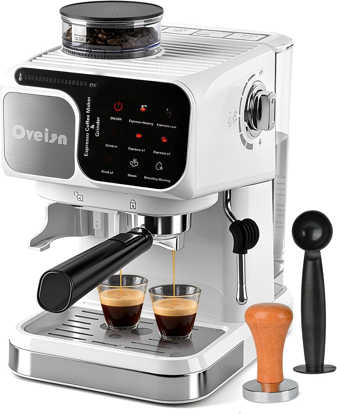 Espresso Machine Professional Home Espresso Maker Espresso Coffee Fast Heating for Cappuccino/Latte Coffee Machine for Home, Office for Latte Cappuccino-White