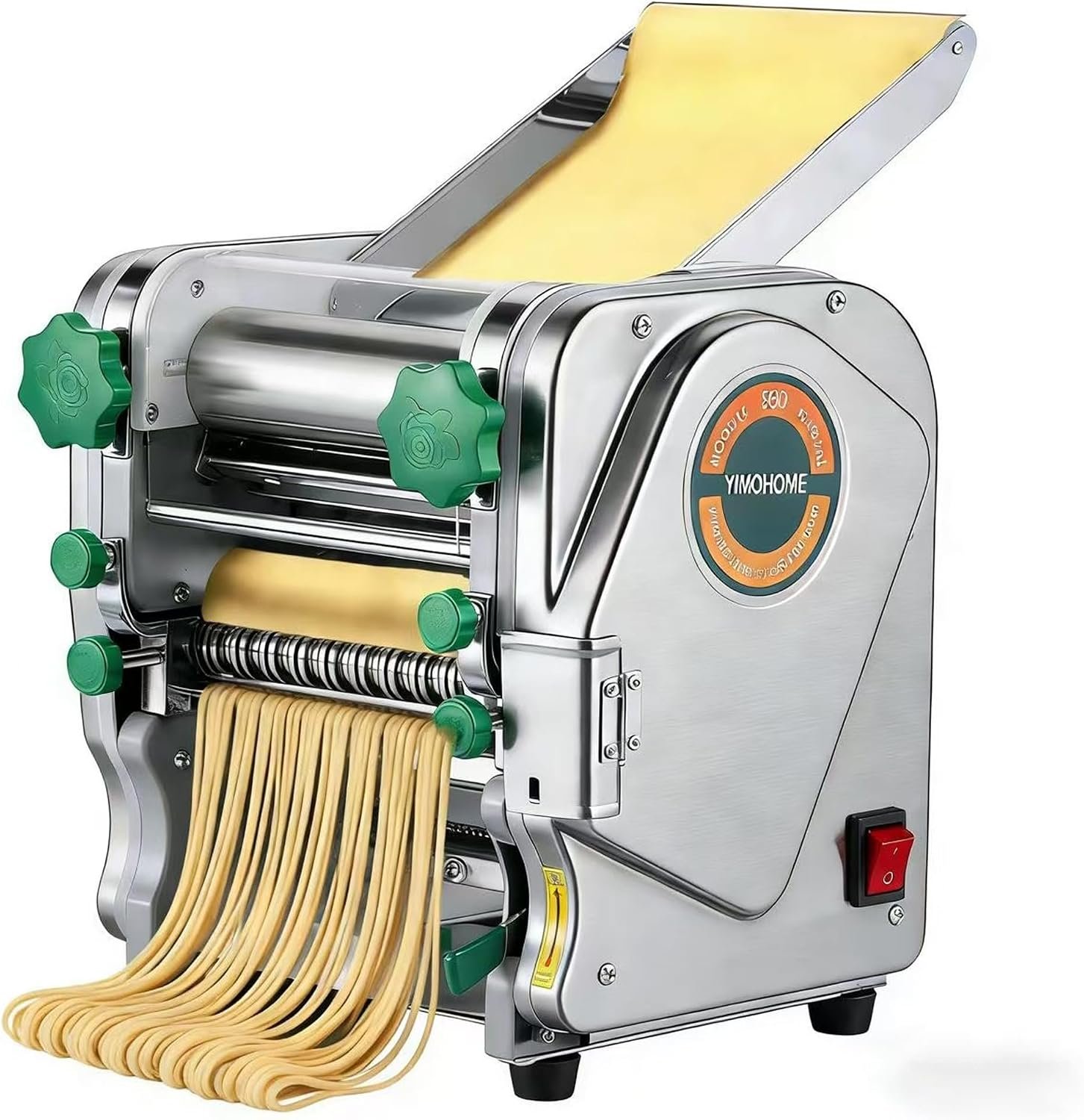 Commercial Electric Pasta Maker Machine for Business Restaurant,Auto Household Noodle Maker,All Stainless Steel Dough roller,750W Strong Power Pasta Cutter,Heavy-Duty Dumpling Dough Sheeter