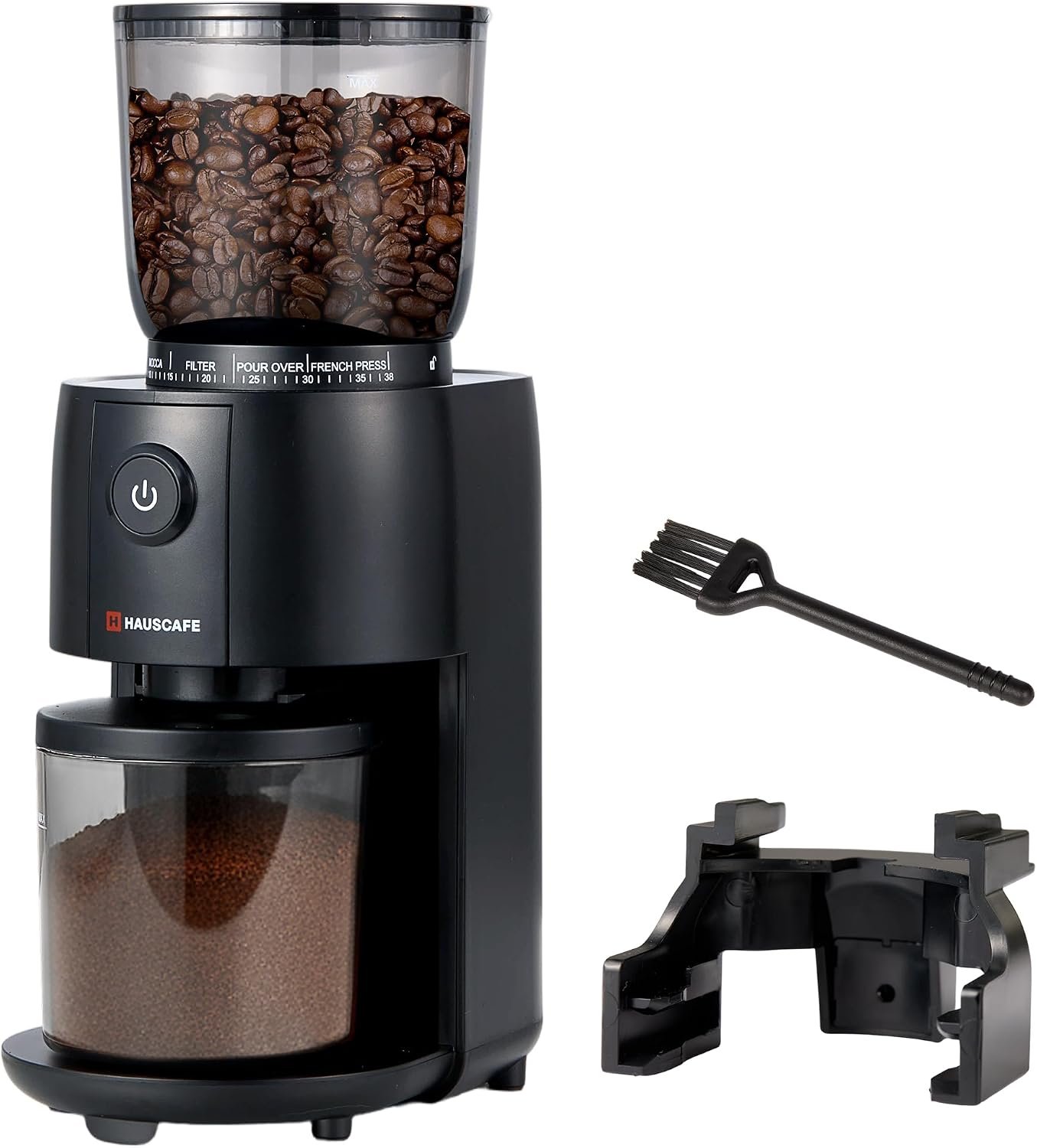 Coffee Grinder, Electric Burr Coffee Grinder with 38 Grind Settings for Espresso, Pour Over & French Press, Conical Burr Coffee Bean Grinder, One-Touch Operation, Easy Clean, Black