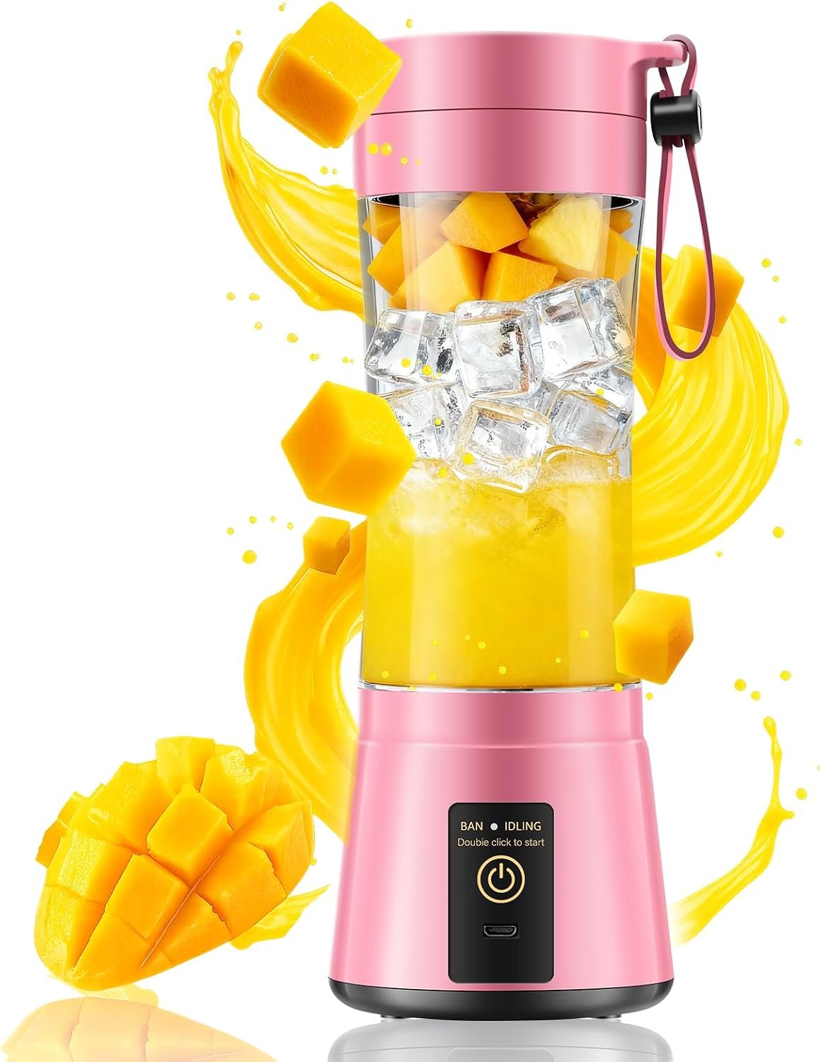 Cordless Personal Size Portable Blender – 380Ml Blender Smoothies and Shakes, BPA Free Traveling Juice Cup with Powerful Blending, Freshly Squeezed in Sports/Travel/Home