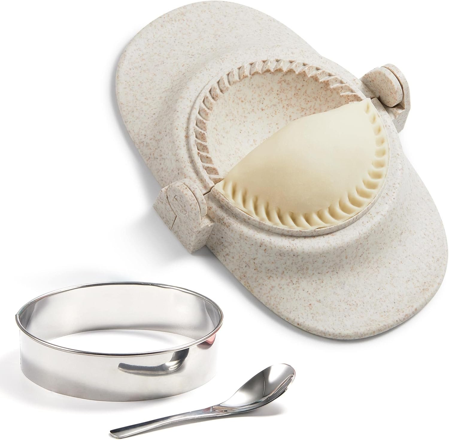 Empanada Maker Press, 6 Inch Extra Large Dumpling Maker Set with Dough Cutter, Dumpling Mold Set for Pierogi, Pastelitos, Calzone, Turnovers, Chinese Dumpling 6″