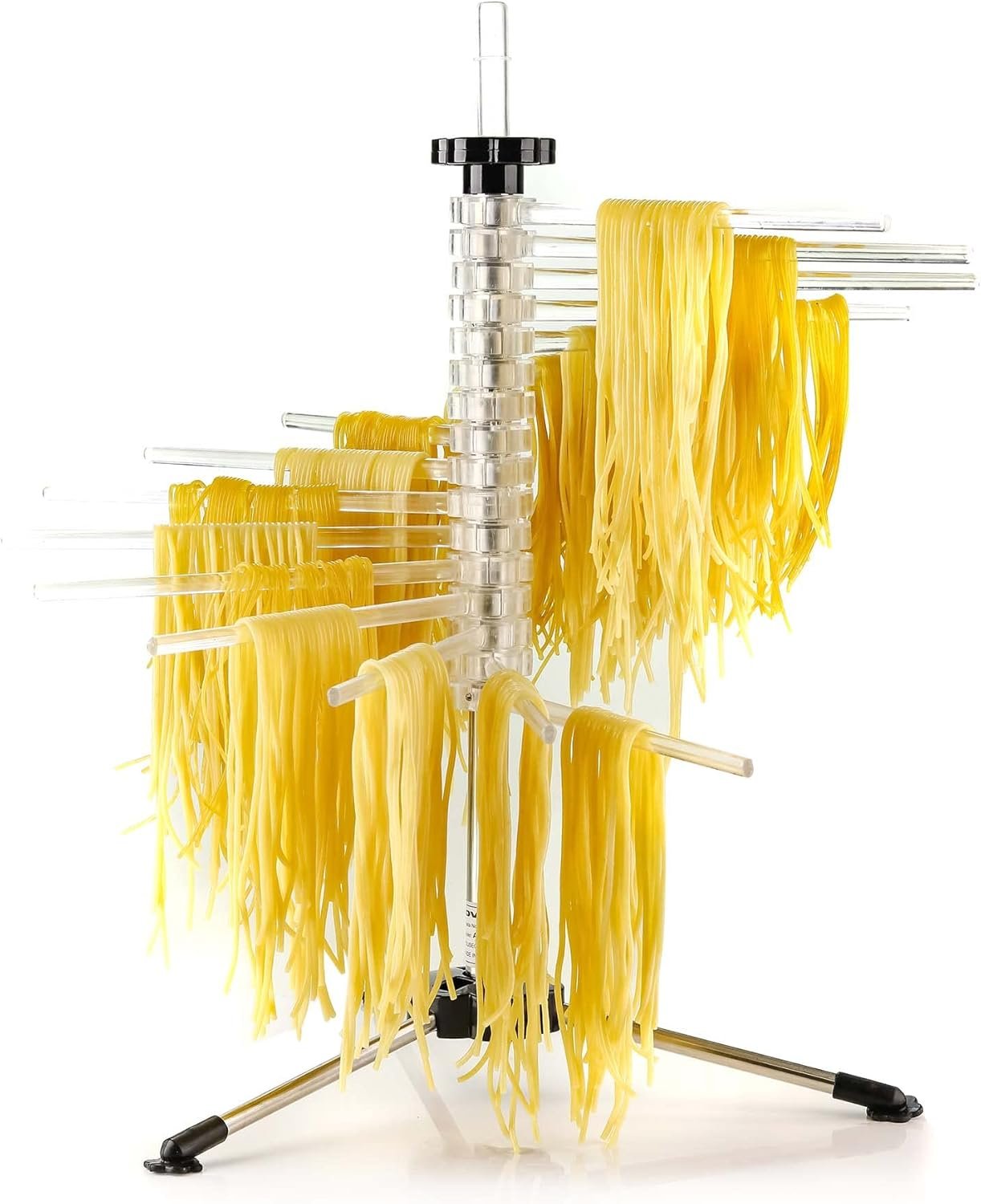OVENTE Collapsible Pasta Drying Rack for Homemade Fresh Spaghetti & Noodles, BPA-Free Acrylic Rods, Rotating Arms, Compact & Easy to Clean, Clear ACPPA900C