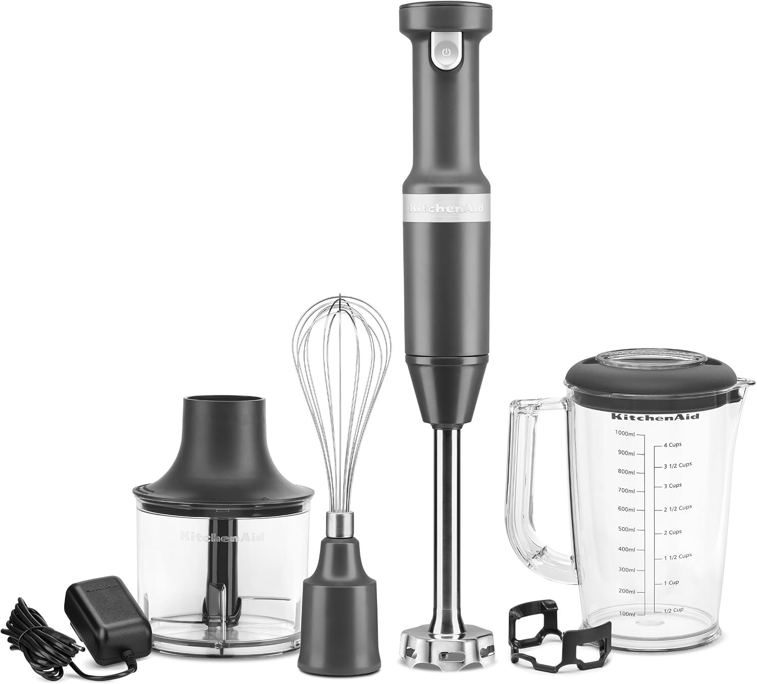 KitchenAid Cordless Variable Speed Hand Blender with Chopper and Whisk Attachment – KHBBV83