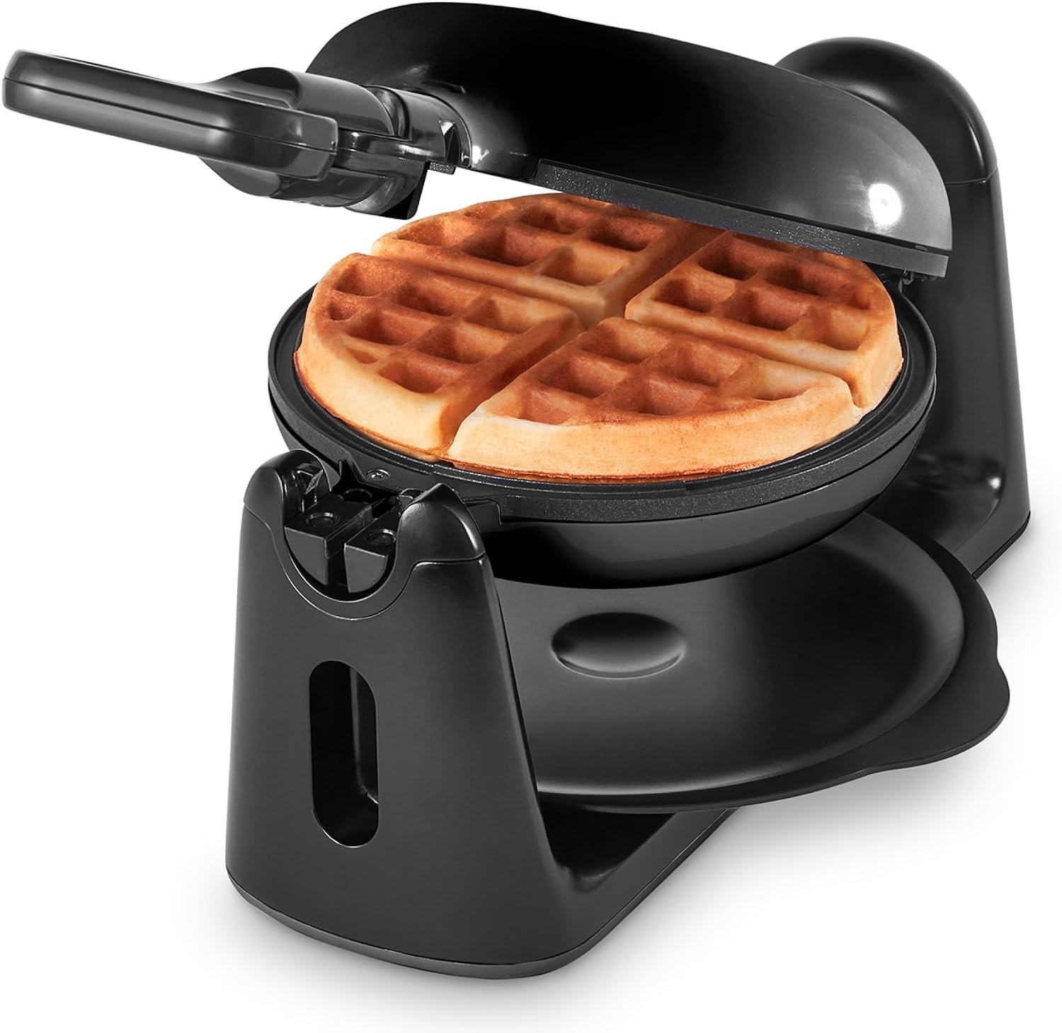 Dash Flip Belgian Waffle Maker – 6.5″ Nonstick Surface – Rotating Belgian Waffle Maker with Quick Heat-Up System for Easy Breakfasts – Supports Multi-Use – Black