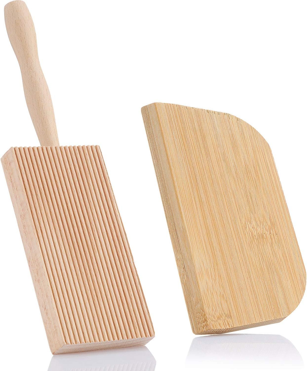 8 Inch Gnocchi Paddle Beechwood Gnocchi Boards Butter Paddle with Dough Scraper for Kitchen Home Use
