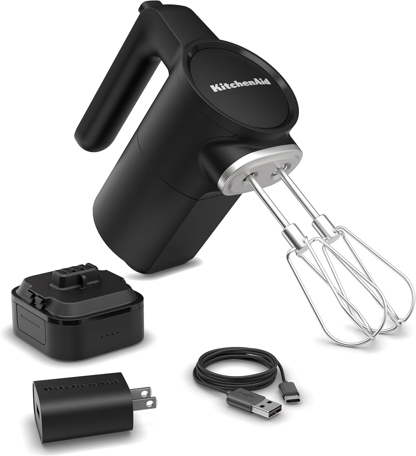 KitchenAid Go Cordless Hand Mixer, Metal – KHMR762, Black Matte