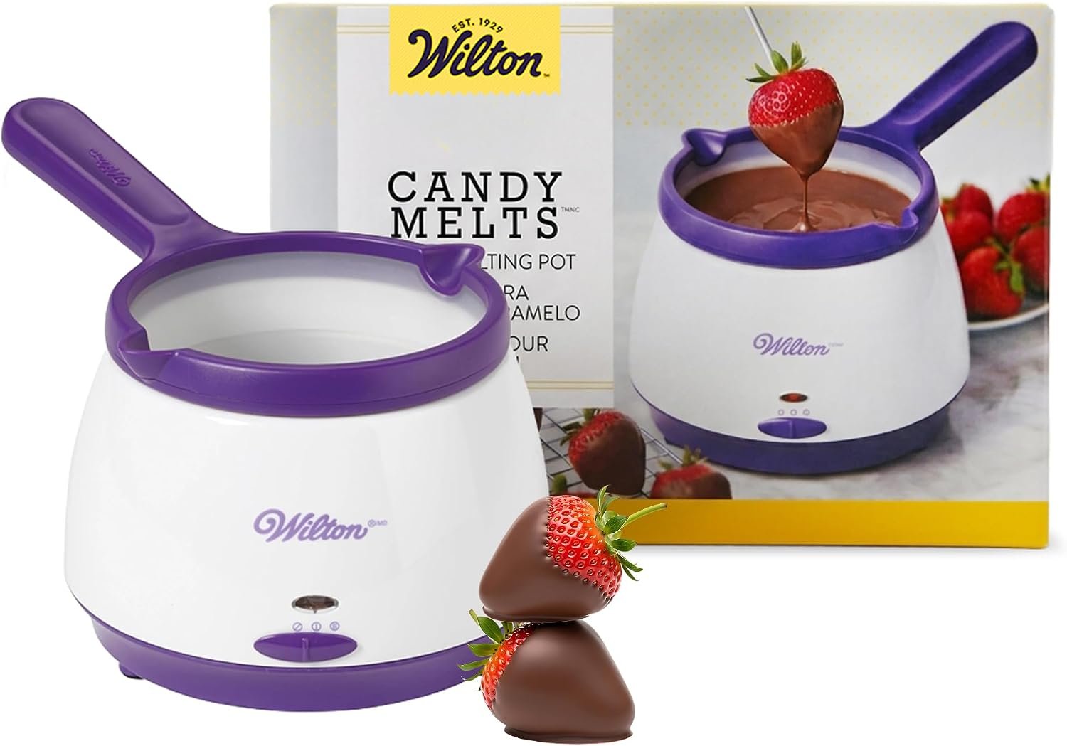 Wilton Candy Melts Candy Melting Pot – Melt Station for Chocolate & Fondue – Features Dishwasher-Safe Insert & Easy-Pour Spout – Fits on a Tabletop – 2.5-Cup Capacity