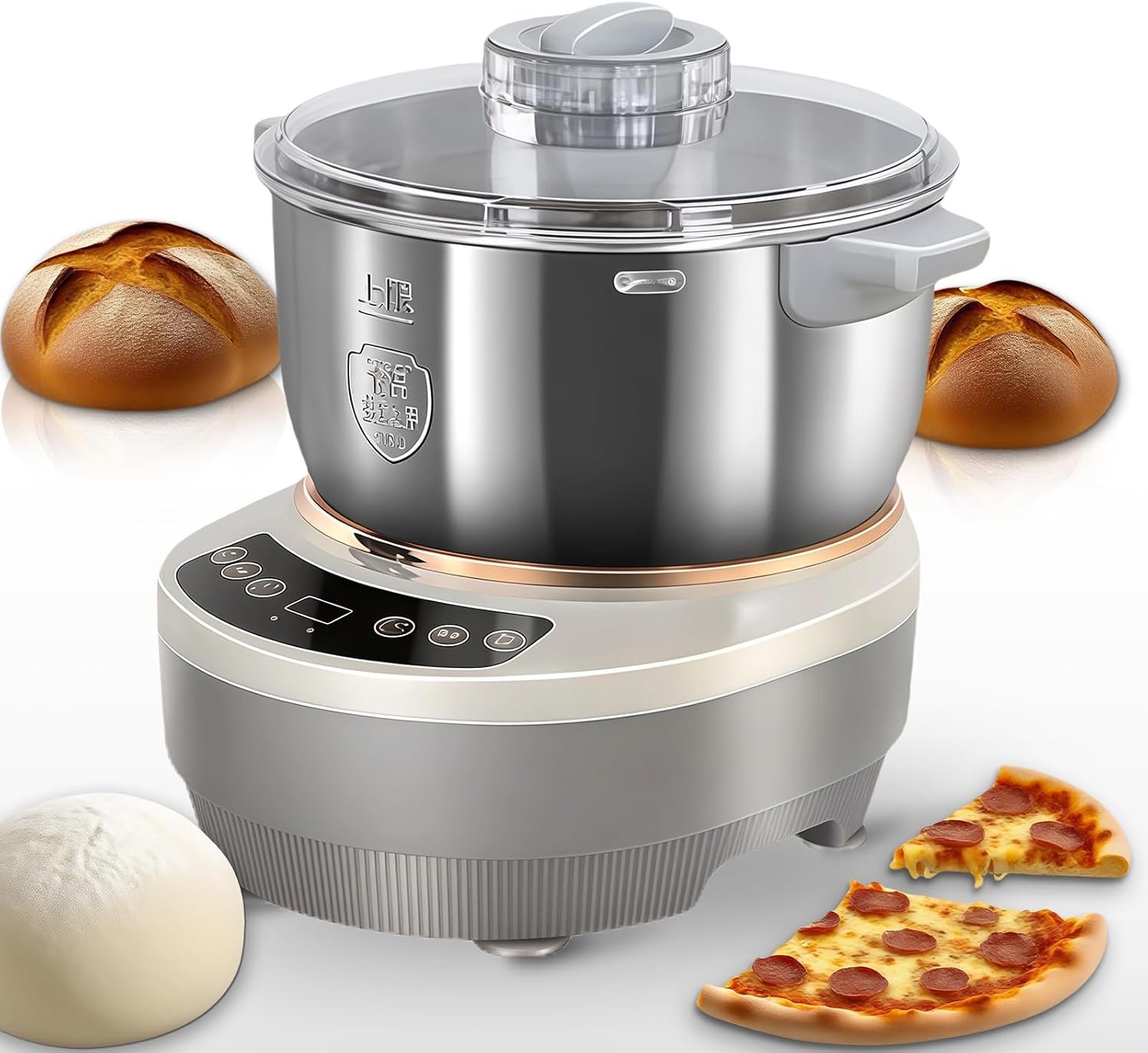 7L/7.37qt Dough Maker with Ferment Function, Electric Dough Maker, Kitchen bread kneading machine pizza dough maker, for Bread Pizza Dumpling Dough (7L)