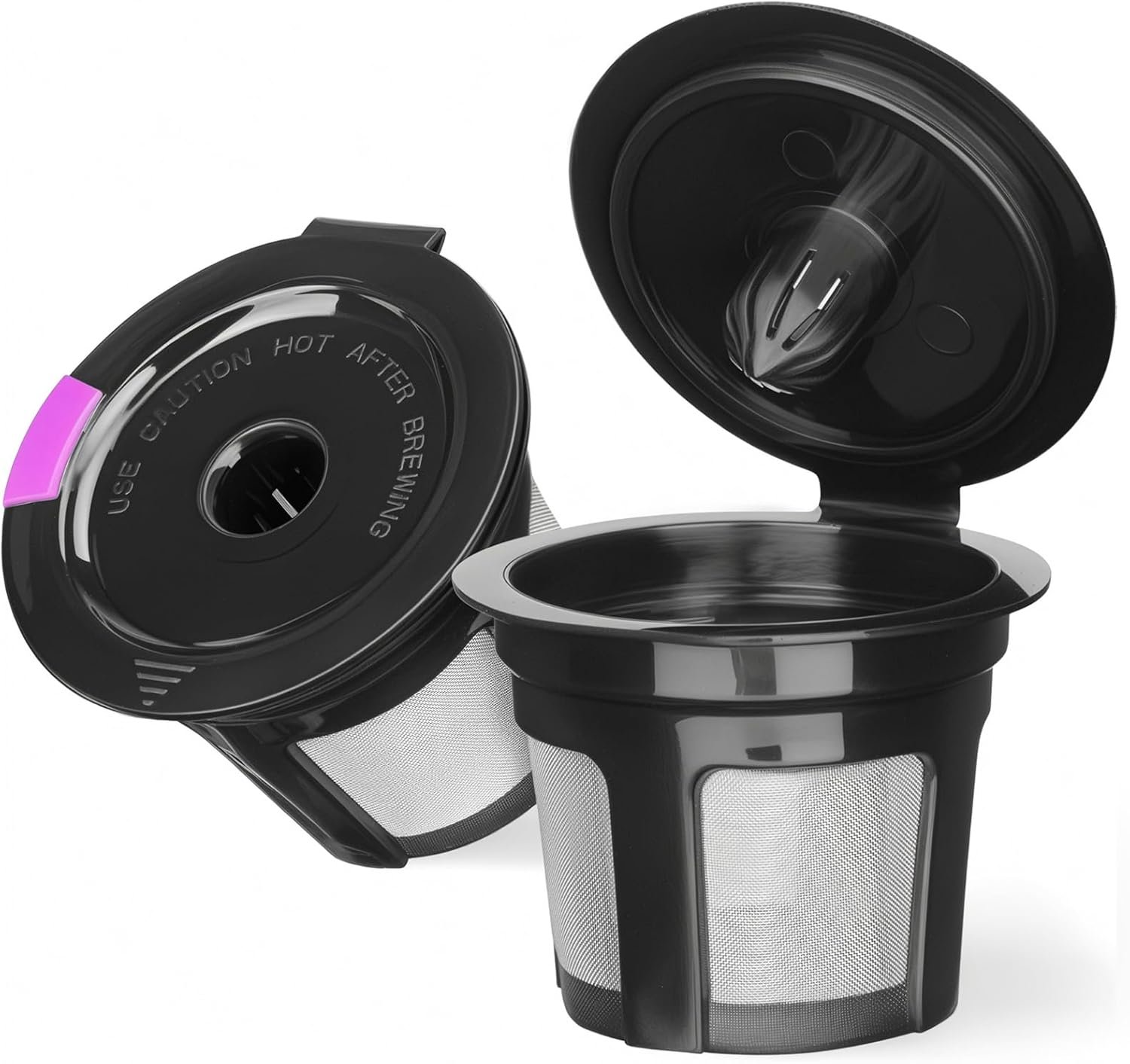 Reusable K Cups for Keurig K Elite, K Classic, K Compact, K Latte, K Duo and All 2.0 & 1.0 Coffee Makers, 2 Pack K Cup Coffee Filters – Black