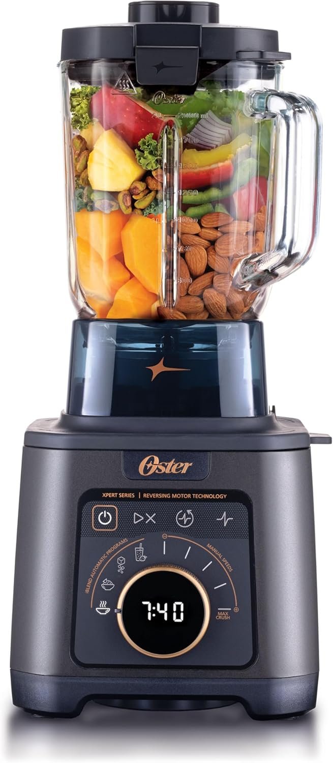 Titan Performance Blender for Smoothies, Salsa, and Soups, 84oz Glass Jar, 4 iBlend Preset Functions, 5 Manual Speeds, 2200-Watts, Reversible Motor Technology, Self-Cleaning Appliance