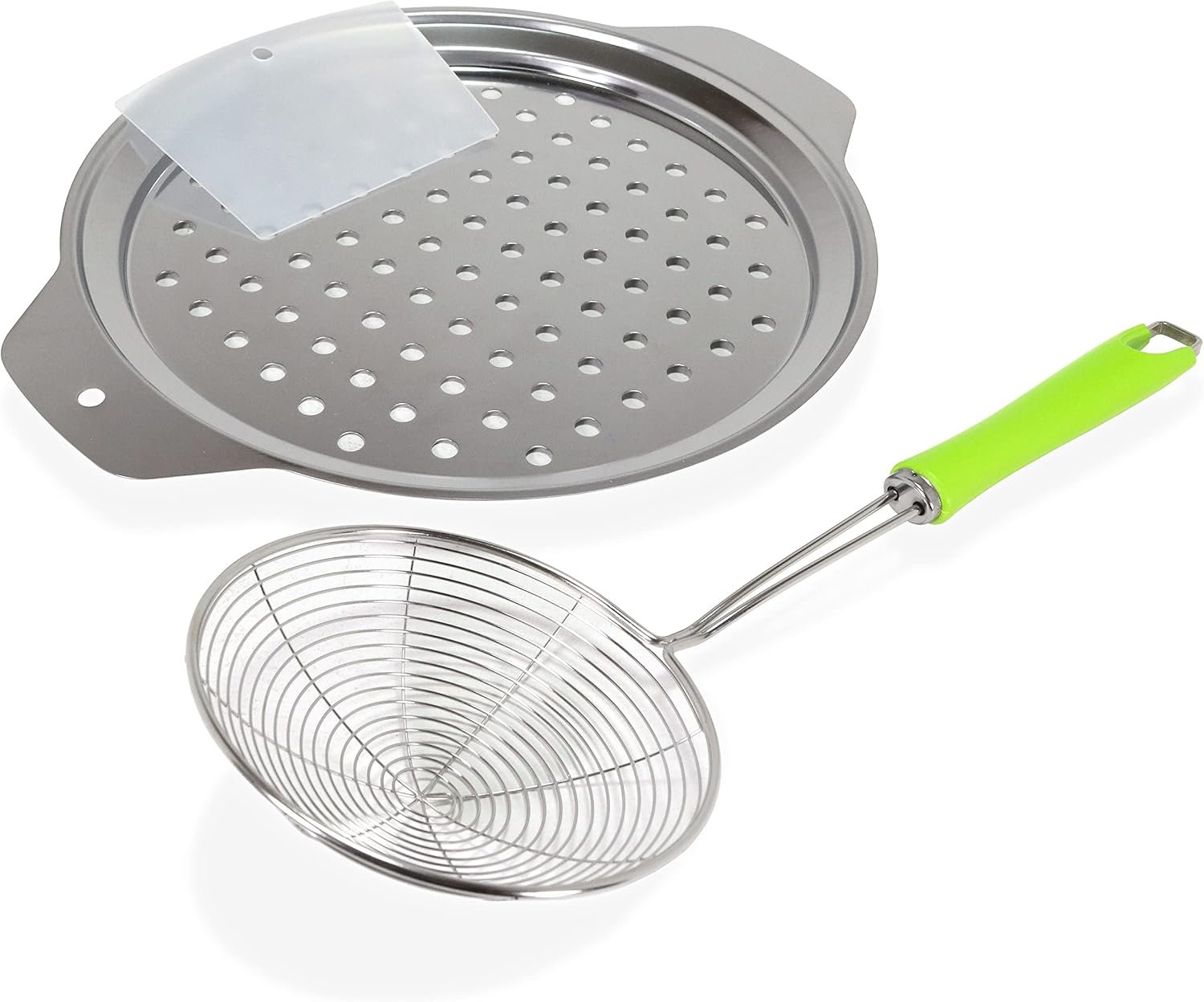 Stainless Steel Crafted German Spaetzle Swiss Knoepfle Dumpling Egg Noodle Maker Lid Complete with Wire Food Skimmer and Scraper